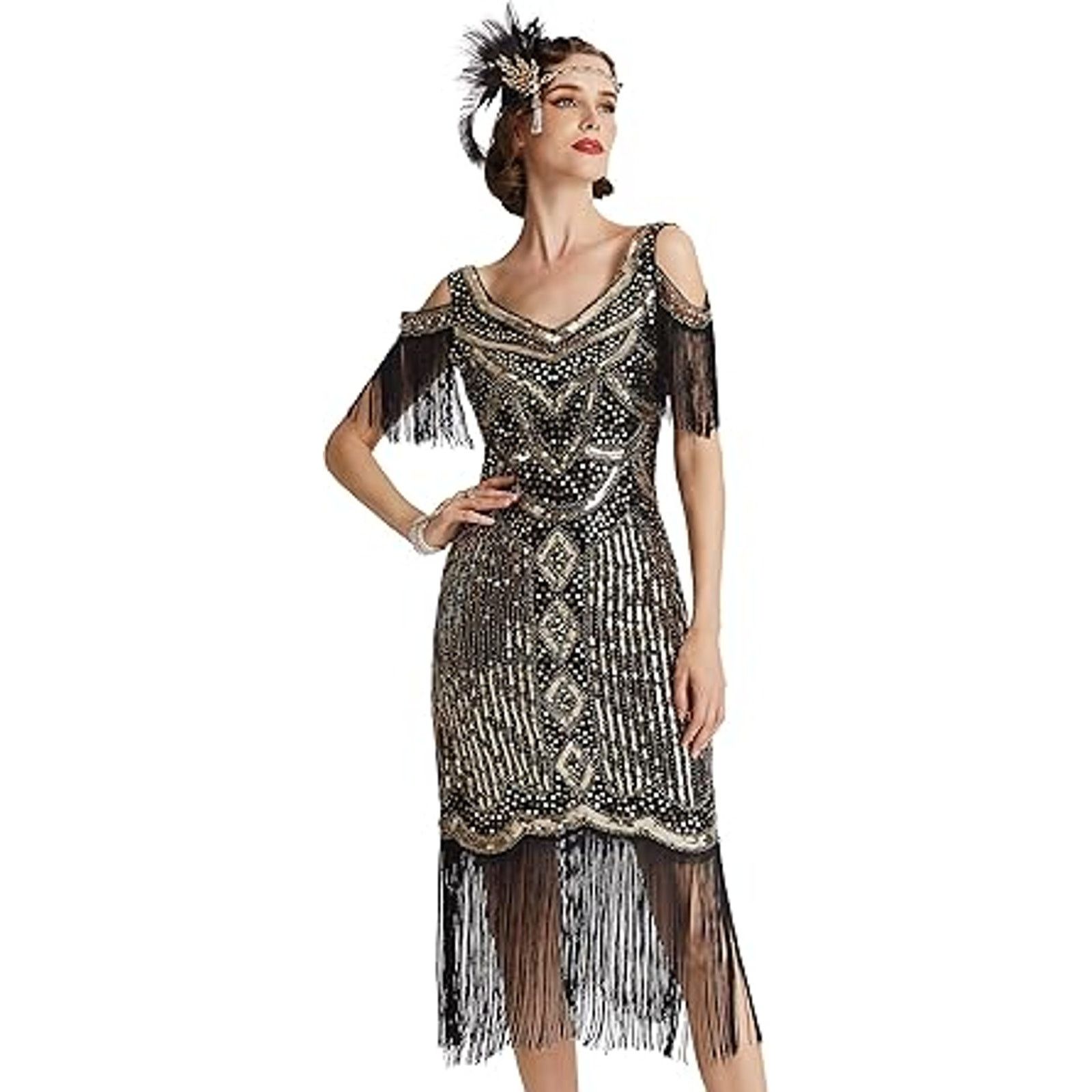 Other BABEYOND Womens 1920s Flapper Dress Vintage Long Fringe Size S / US 4 / IT 40 - 1 Thumbnail