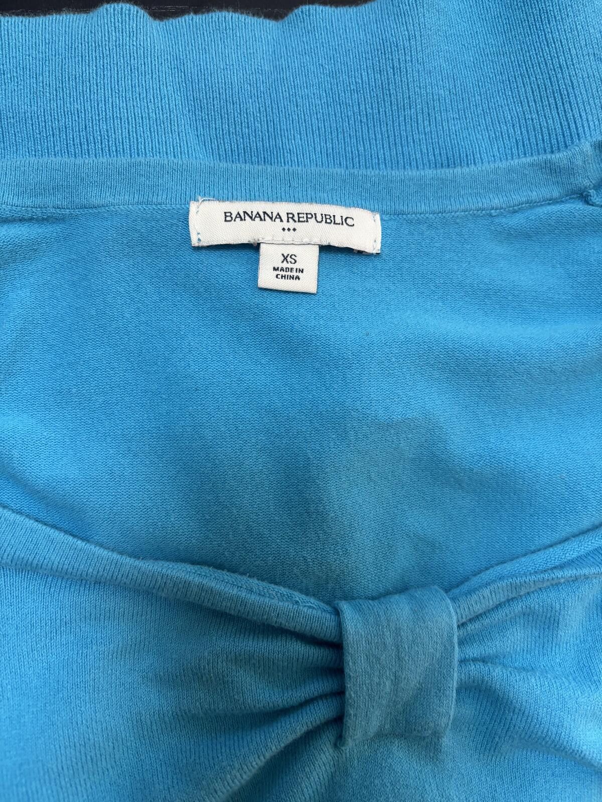 Banana Republic Banana Republic XS Blue Knit Scoop Neck Top Y2K Size 26" / US 2 / IT 38 - 7 Thumbnail