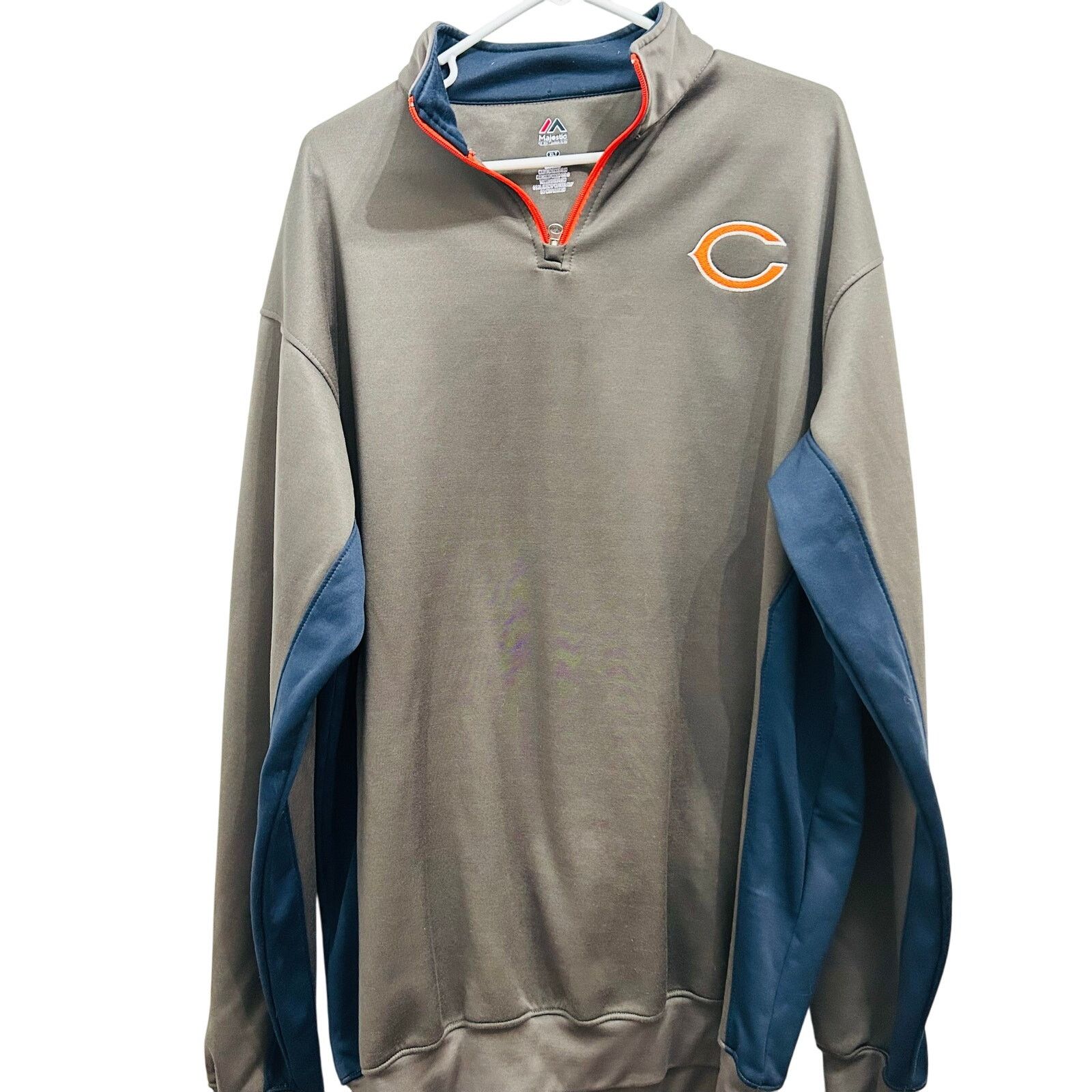 Majestic Chicago Bears Majestic XLT Quarter-Zip Performance Fleece Size US XL / EU 56 / 4 - 2 Thumbnail