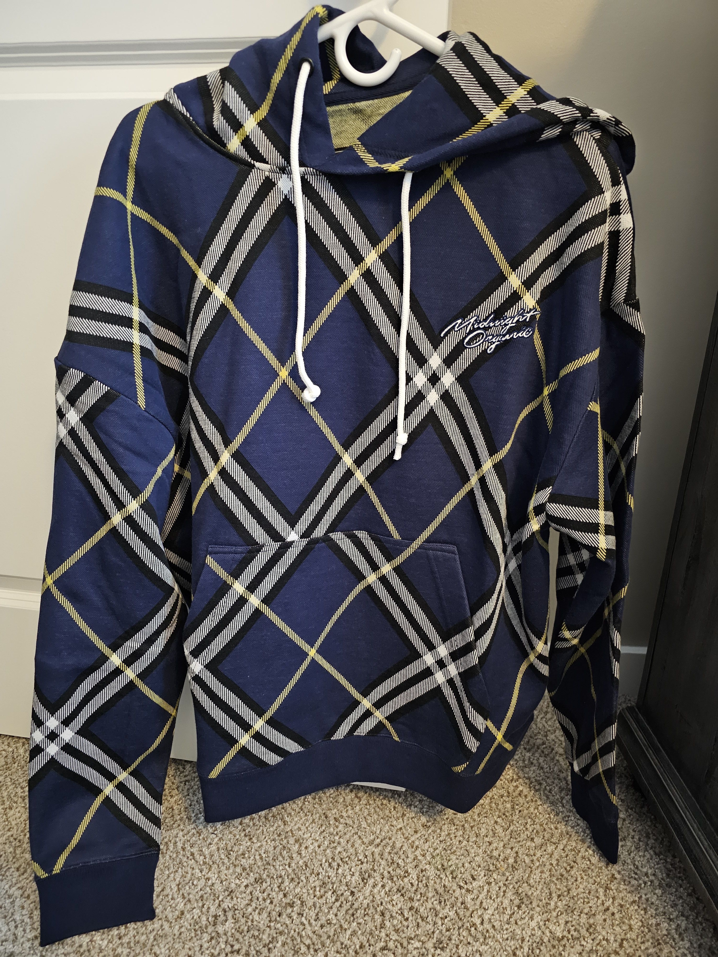 Midnight Organic Midnight Organic Mens Plaid Hoodie Size US M / EU 48-50 / 2 - 2 Thumbnail