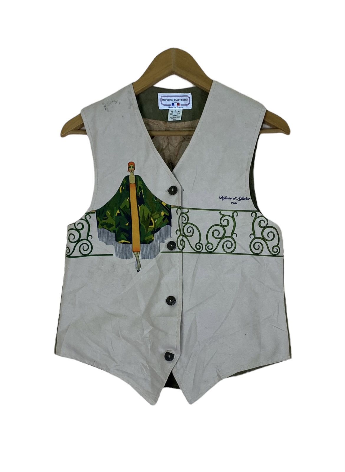 Art Comes First × Vintage Vintage 90s Defense D’Afficher Women Motif Vest Size US XS / EU 42 / 0 - 2 Thumbnail