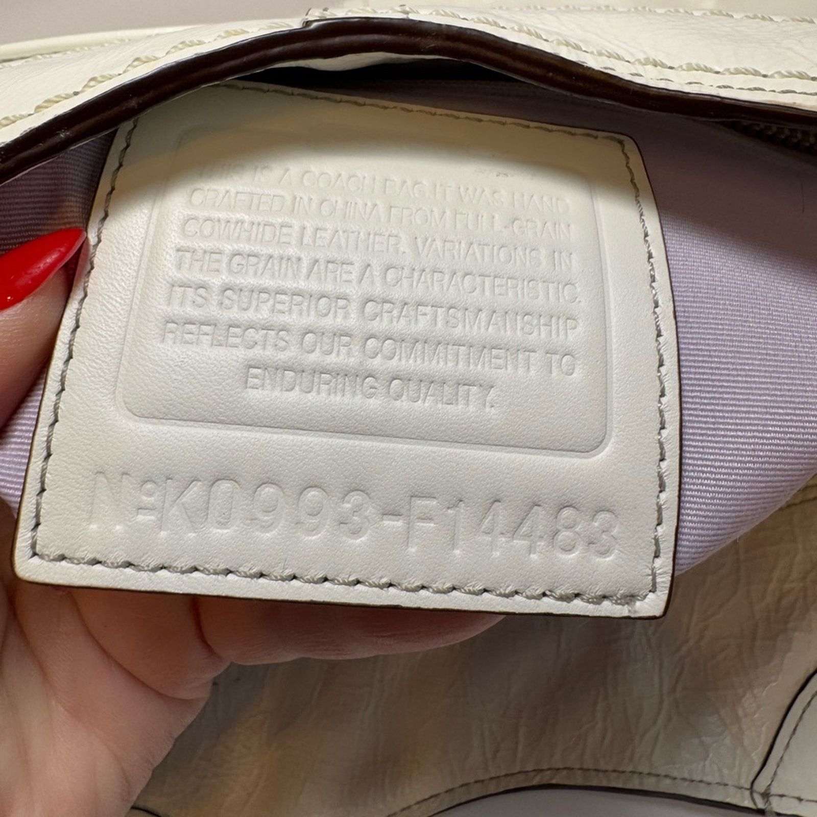 Coach Coach Bleecker Caryall Tote Eggshell Patent Leather #14483 Size ONE SIZE - 3 Thumbnail