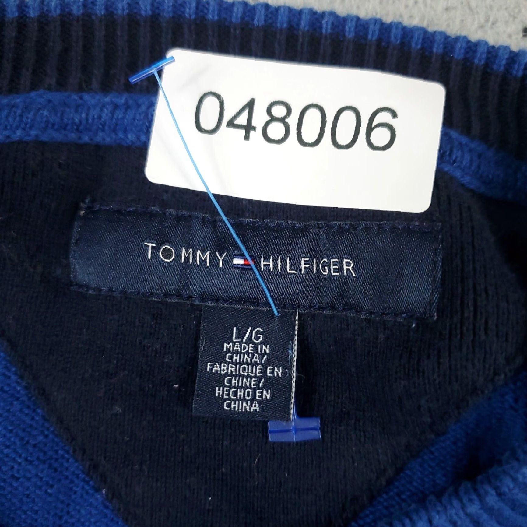 Tommy Hilfiger Tommy Hilfiger Sweater Mens Large Blue Crew Neck Pullover Cotton Size US L / EU 52-54 / 3 - 8 Thumbnail