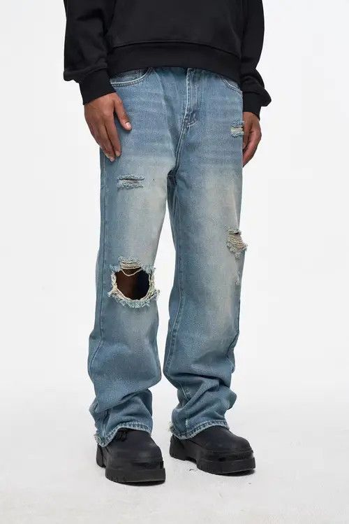 VIBE Vintage street hip-hop washed and aged ripped design jeans Size US 30 / EU 46 - 3 Thumbnail