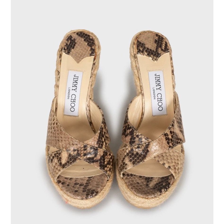 Jimmy Choo Jimmy Choo Animal Print Leather Wedge Sandals Sz.36 Size US 6 / IT 36 - 2 Thumbnail