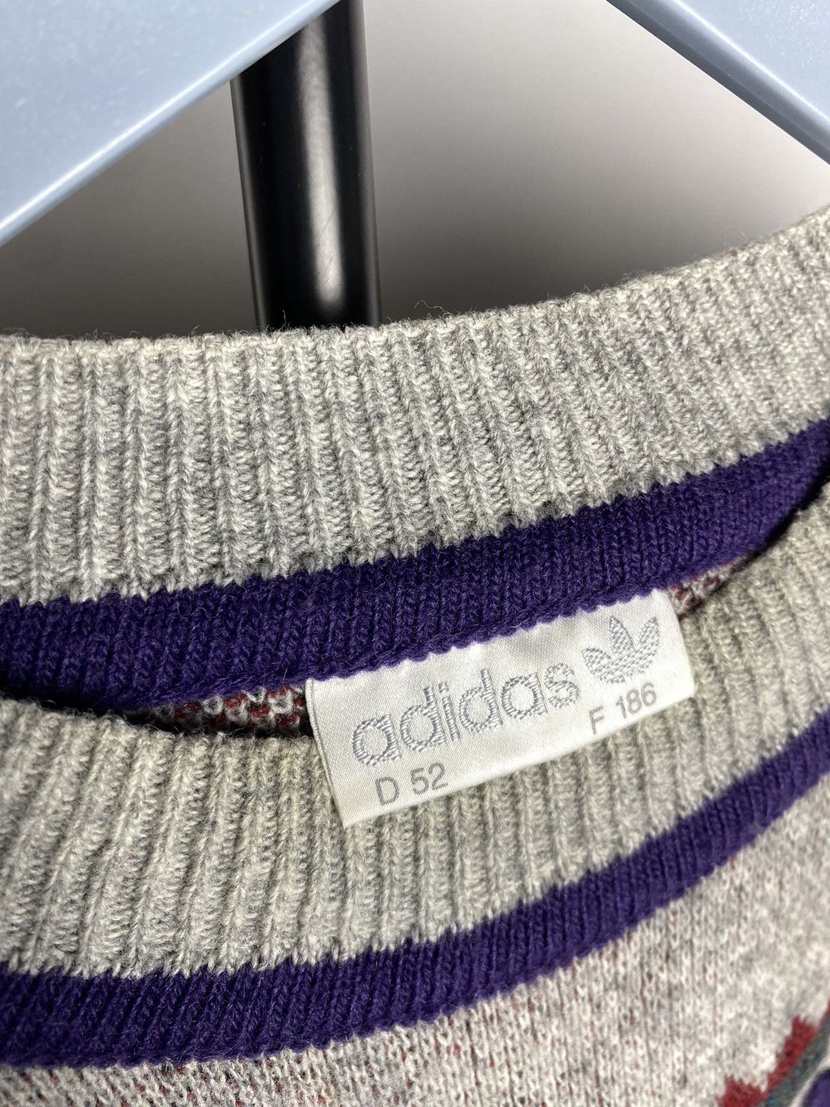 Adidas × Vintage Adidas vintage patterned knitted sweater 90s jumper Size US L / EU 52-54 / 3 - 12 Thumbnail