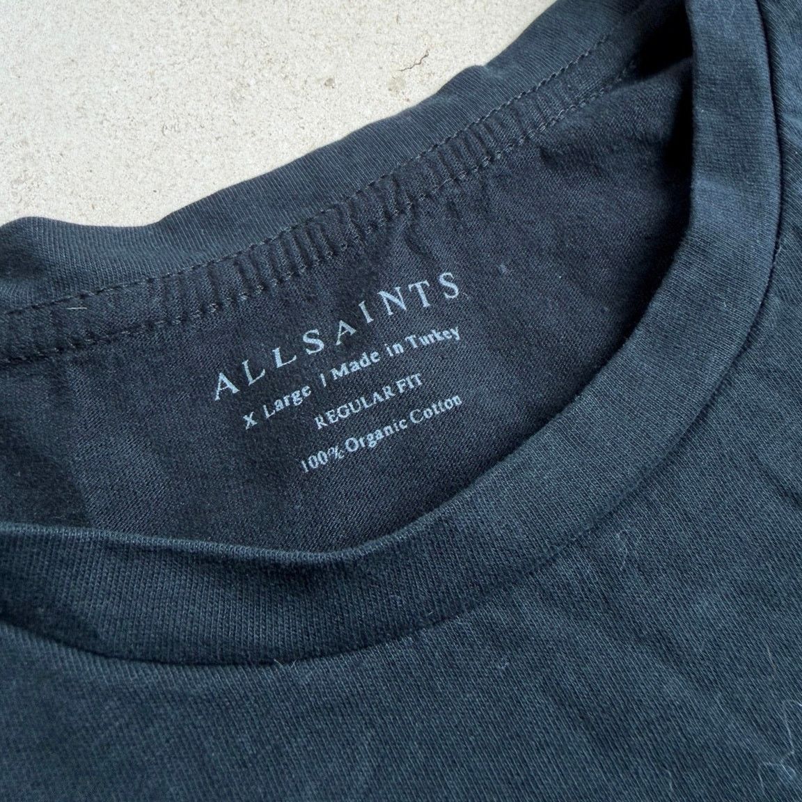 Allsaints AllSaints Black Crewneck T Shirt XL Organic Cotton Logo Tee Size US XL / EU 56 / 4 - 2 Thumbnail