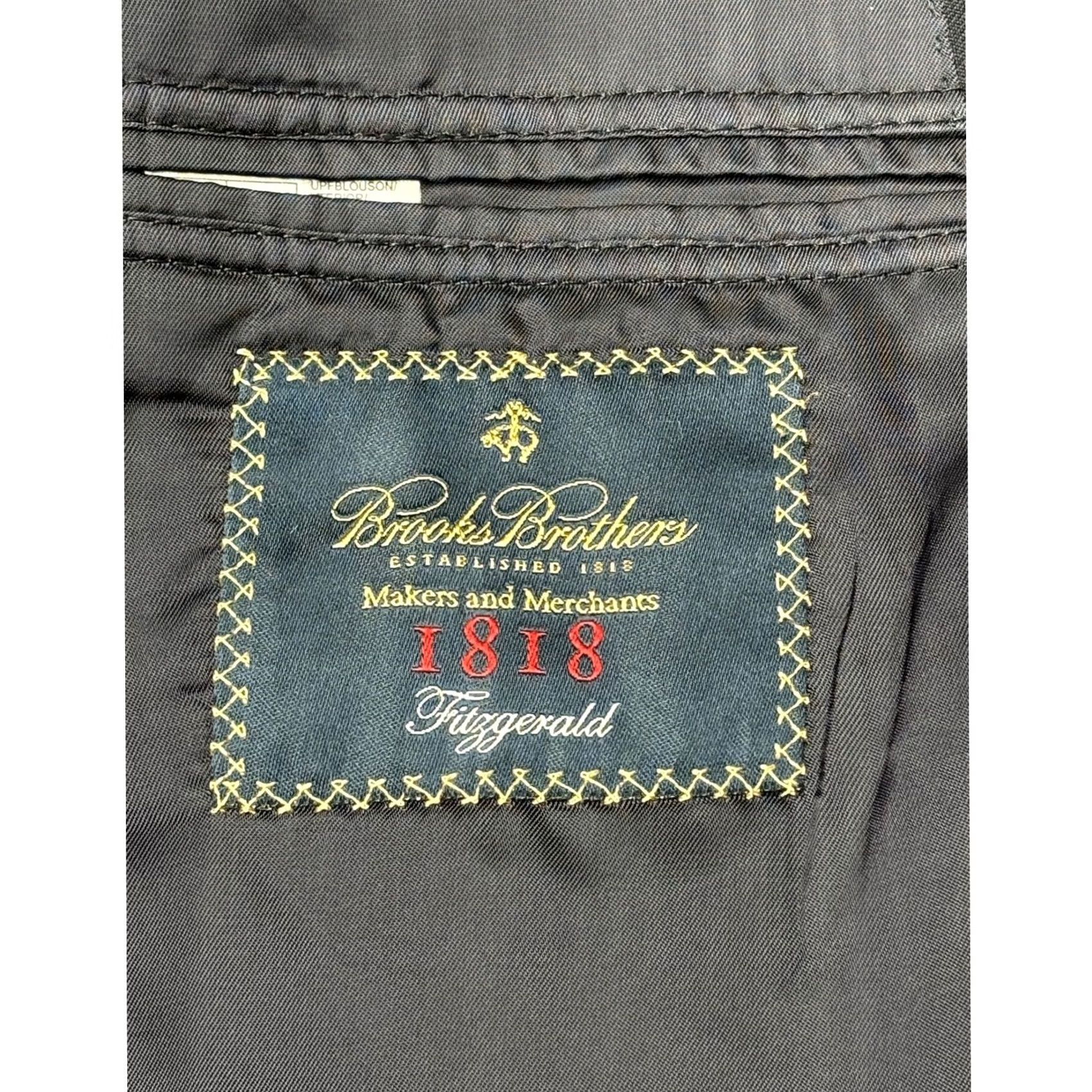 Brooks Brothers Brooks Brothers 1818 Fitzgerald x Estrato Navy Blue Wool Blazer Mens 42R USA Size 54R - 7 Thumbnail
