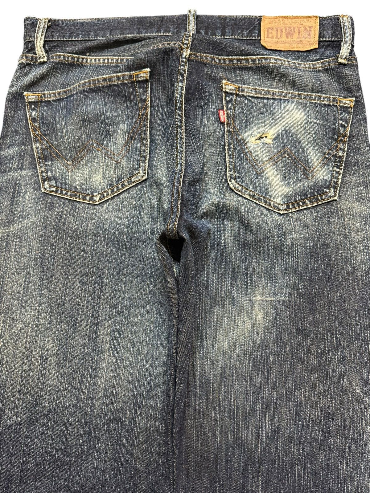 Edwin Vintage Edwin Blue Faded Wash Clawmark Style Wide Leg Baggy Size US 33 - 5 Thumbnail