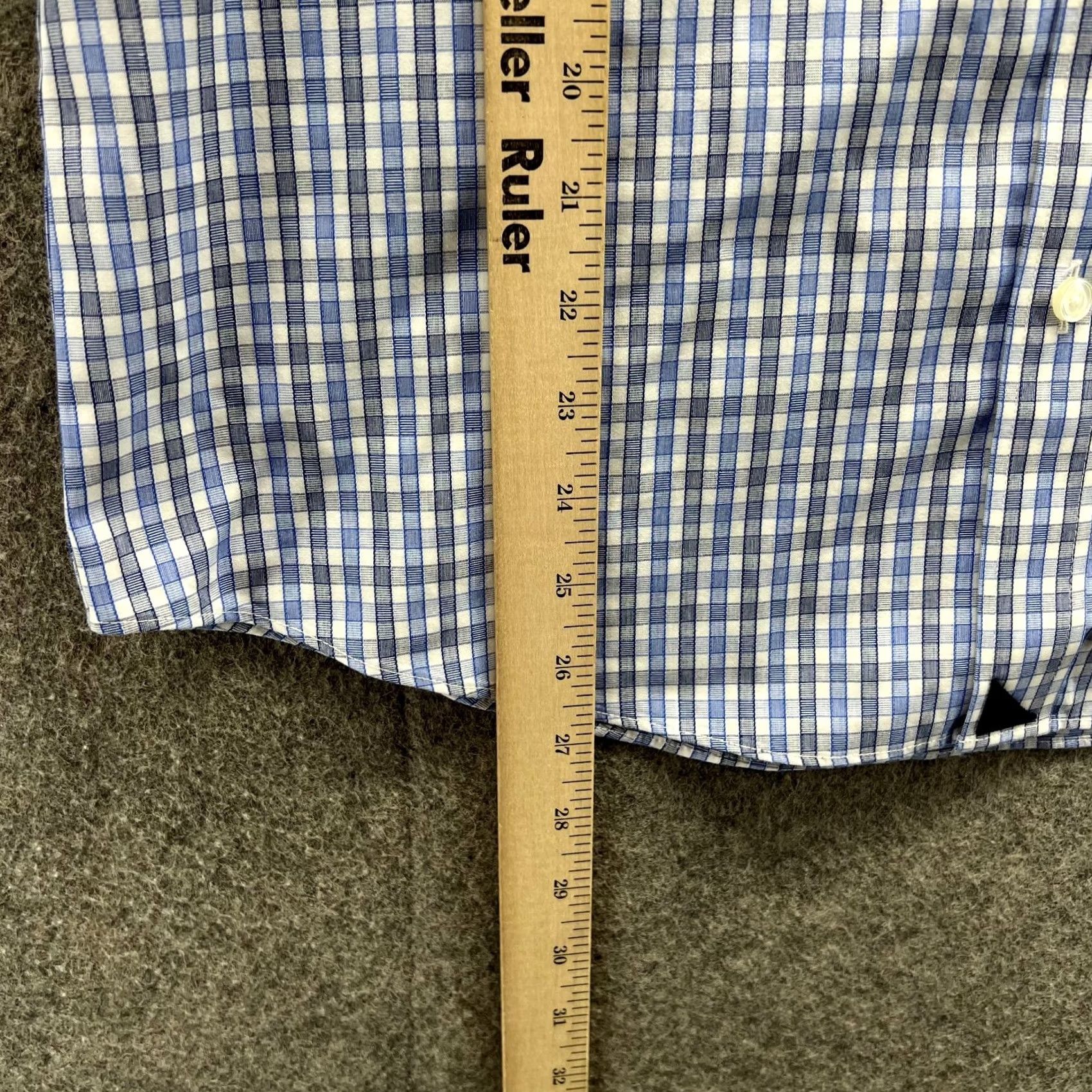 UNTUCKit UNTUCKit Shirt Men Medium Adult Blue Gingham Button Down Slim Short Sleeve Dante Size US M / EU 48-50 / 2 - 7 Thumbnail