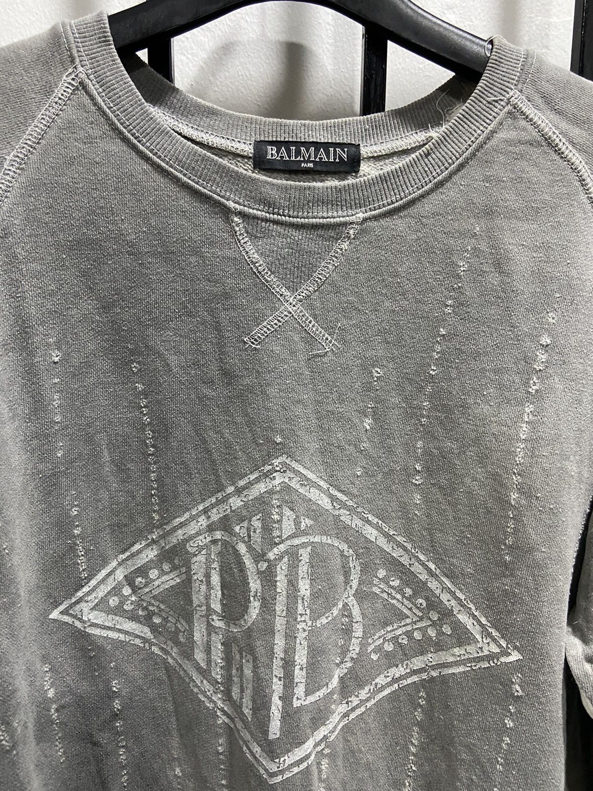 Balmain Thrashed Balmain pullover sweatshirt Size US M / EU 48-50 / 2 - 2 Thumbnail