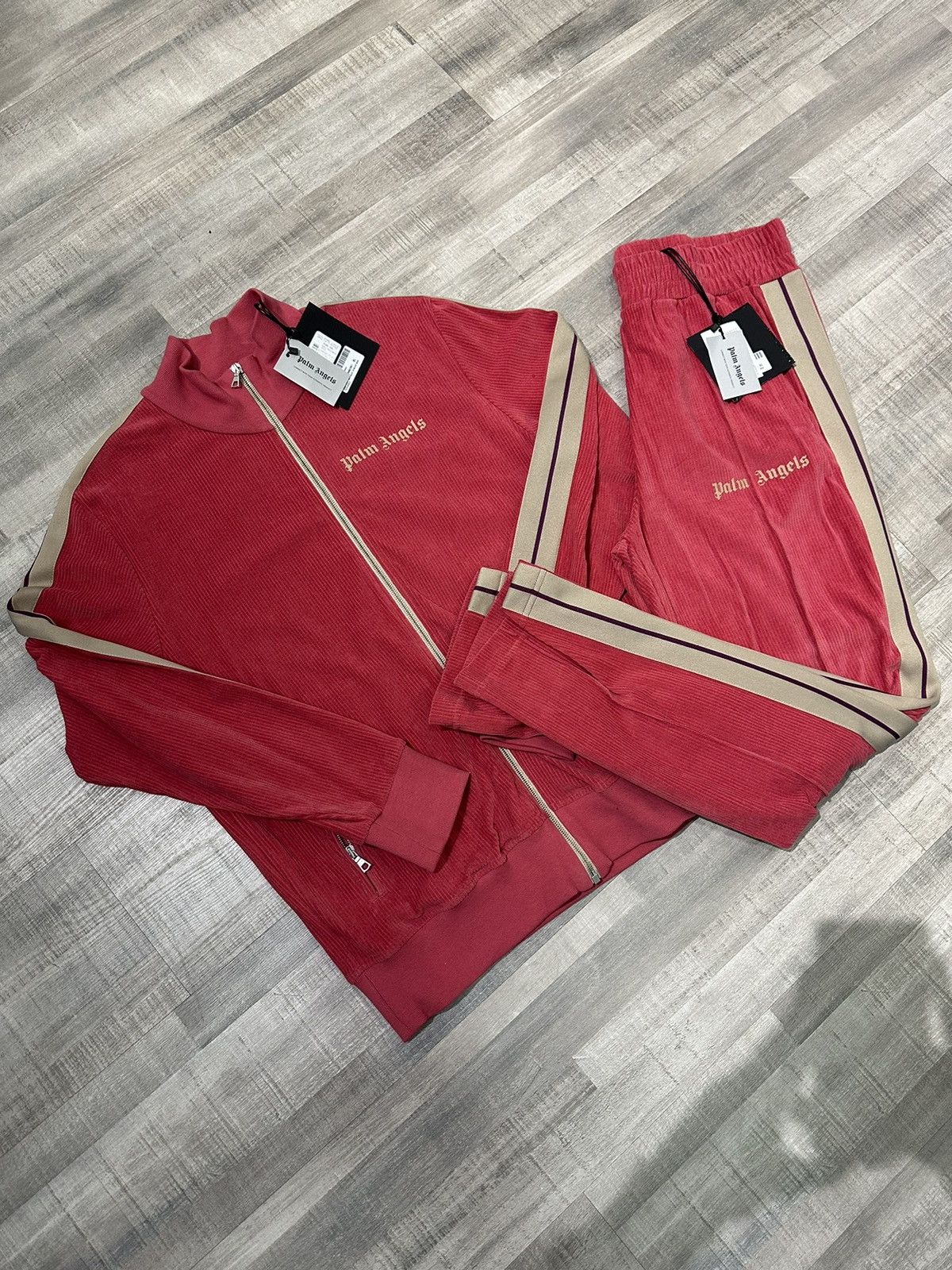 Designer × Palm Angels Palm Angels Pink and Tan Full Tracksuit Size US XL / EU 56 / 4 - 1 Thumbnail