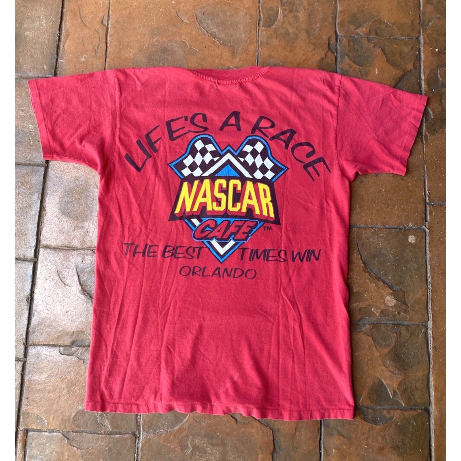 NASCAR VINTAGE Nascar Cafe Racing Orlando T-Shirt L Mens Red 90s Double-Sided Short Sleeve Crew Neck Logo Size US L / EU 52-54 / 3 - 3 Thumbnail