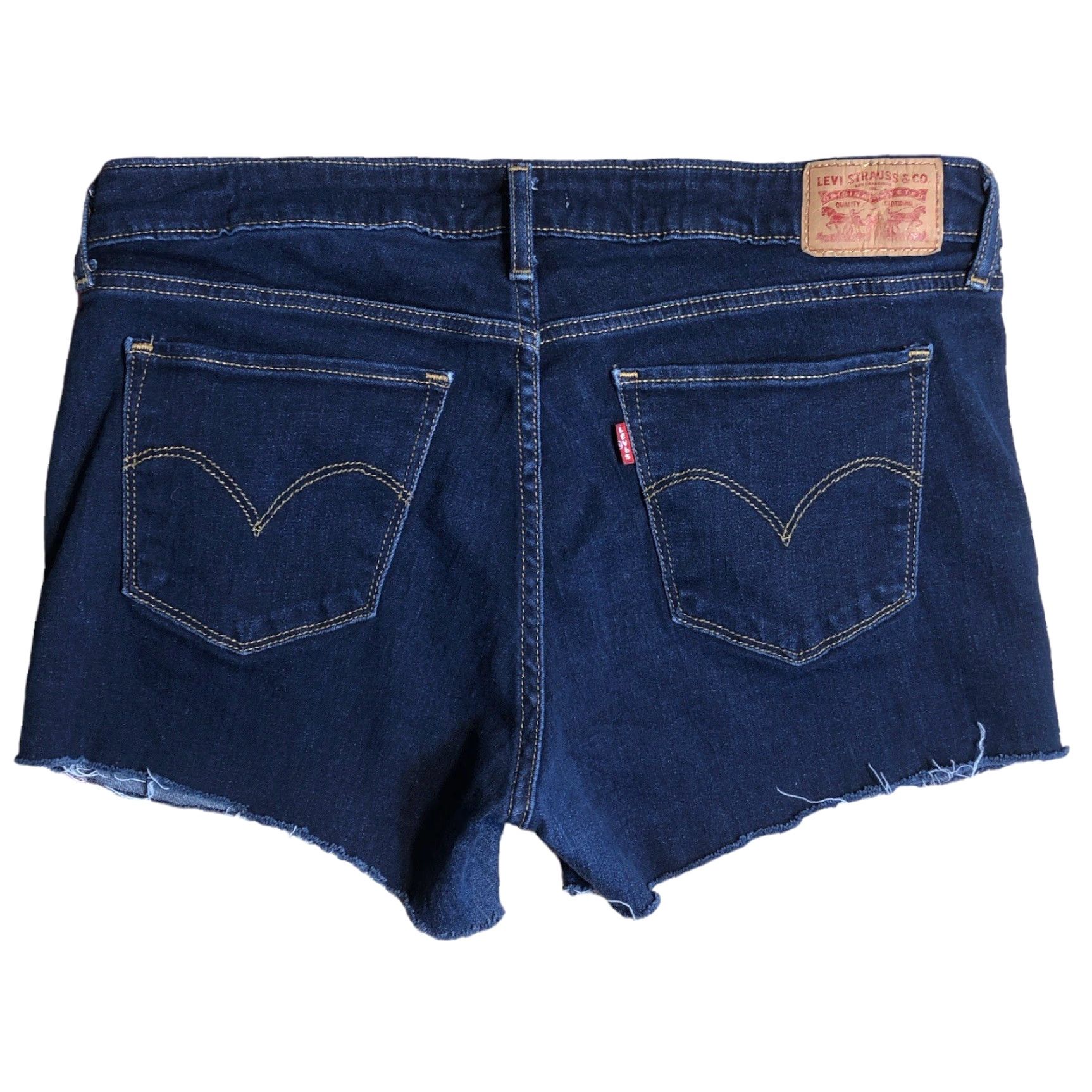 Levi's Levis 711 Cutoff Shorts Womens Tag 31 Raw Hem Cut Off Denim Jean Blue Skinny Size 24" / US 00 / IT 34 - 2 Thumbnail