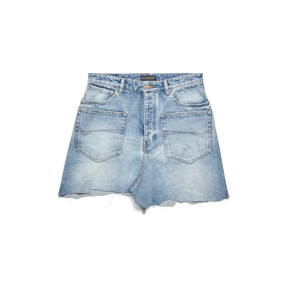 Balenciaga o1in1g0425 Cut-Up Patched Pocket Skirt in Blue Size 28" / US 6 / IT 42 - 1 Thumbnail