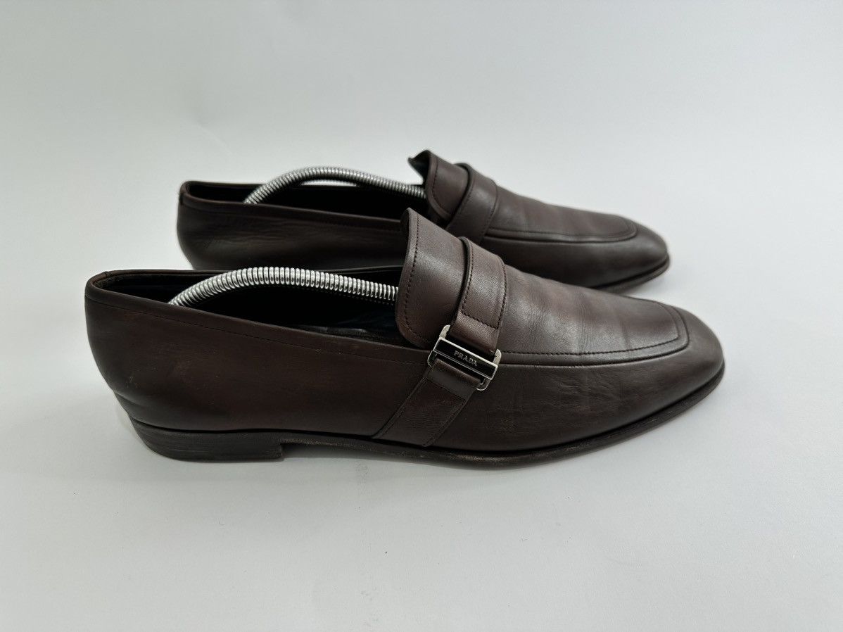 Prada Prada Brown Leather Slip on Loafers Size 8UK | 9 US | 42 EU Size US 9 / EU 42 - 4 Thumbnail
