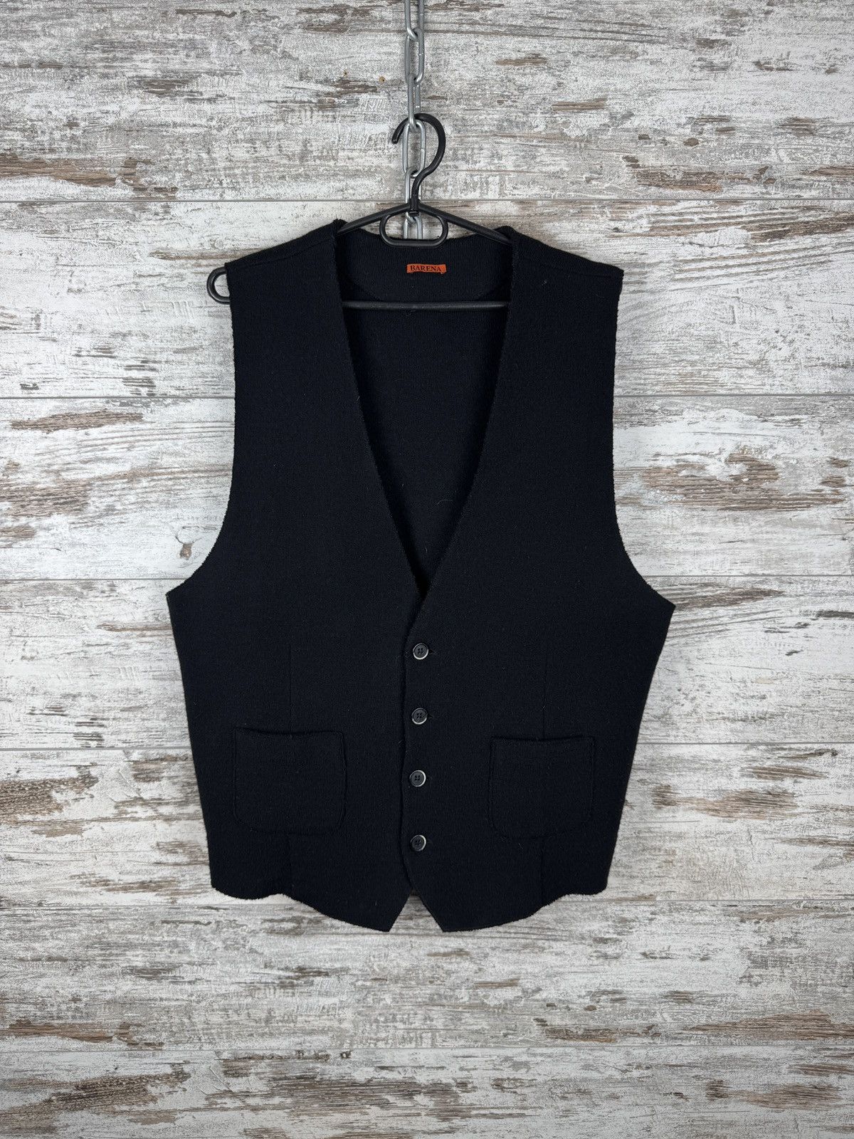Barena × Vintage Mens Vintage Barena Vest luxury black wool Lana jacket Size US XL / EU 56 / 4 - 1 Thumbnail