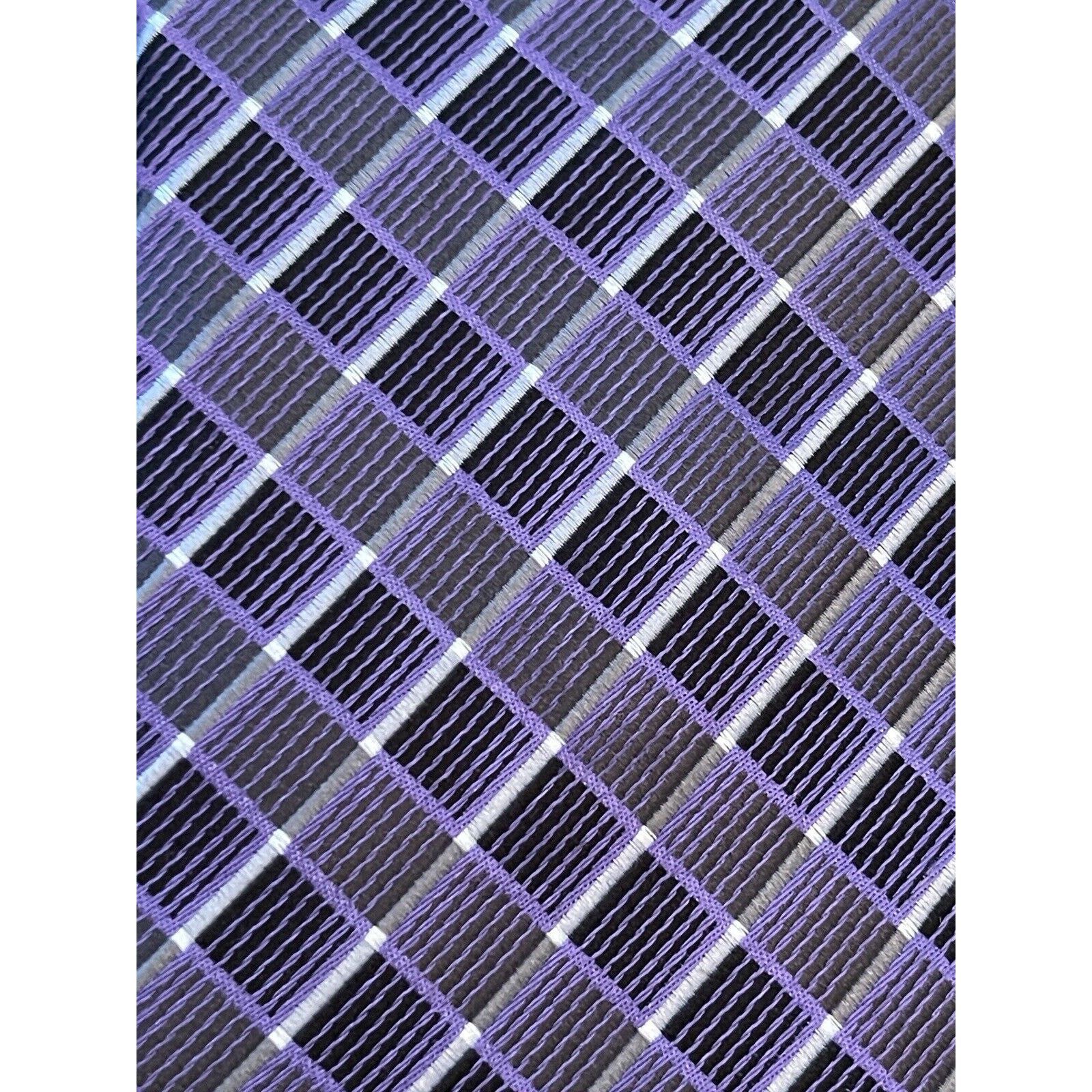 Pronto Uomo Pronto Uomo Purple 100% Silk Men’s Neck Tie Made In China Size ONE SIZE - 9 Thumbnail