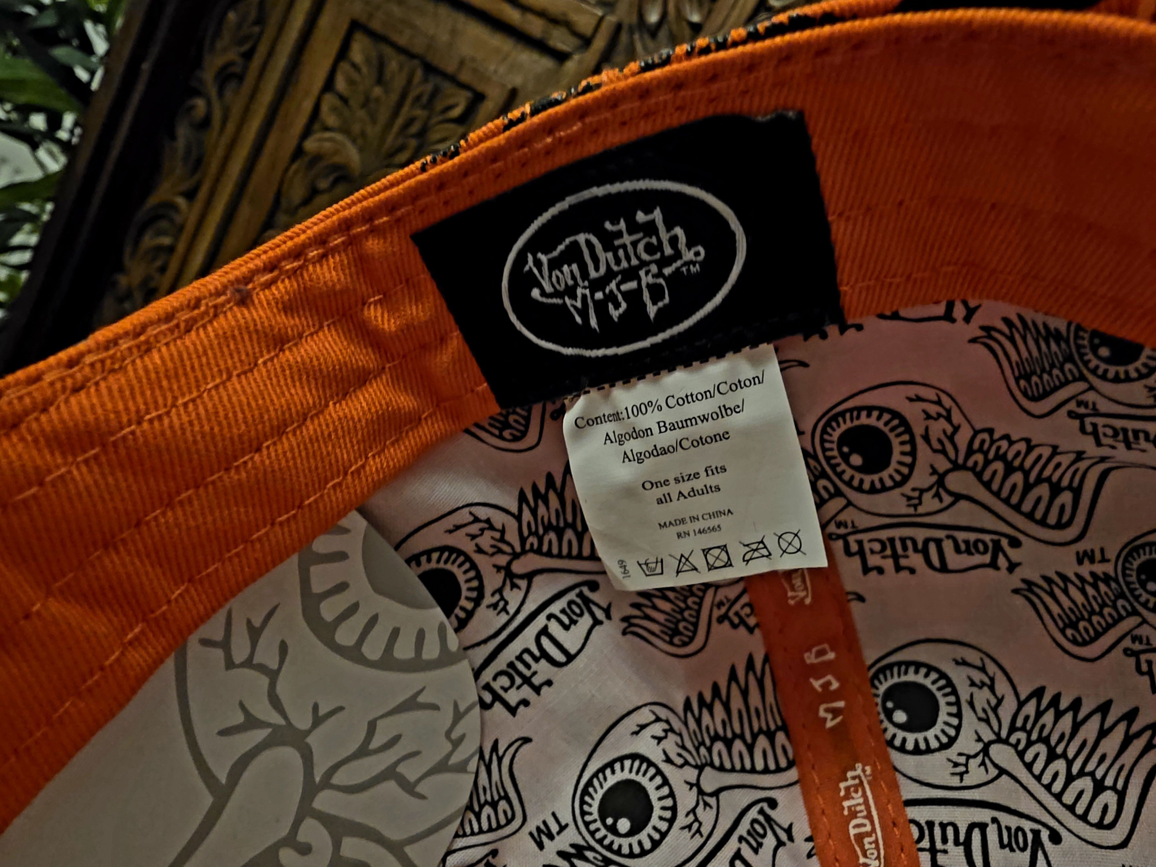 Marc Jacques Burton MJB x Von Dutch Graphic Trucker Cap Orange Y2K Size ONE SIZE - 8 Thumbnail