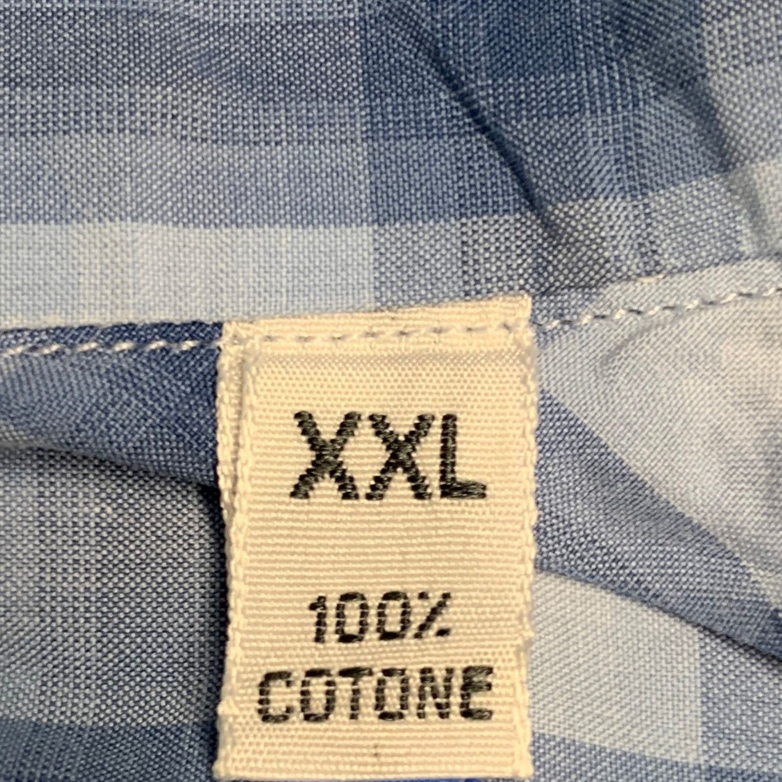 Other LORENZINI Blue Plaid Cotton Button Up Long Sleeve Shirt Size US XXL / EU 58 / 5 - 6 Thumbnail