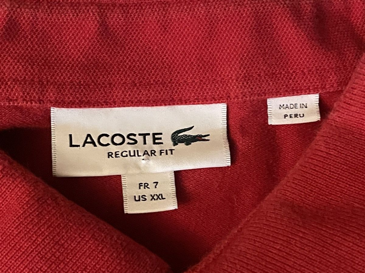Lacoste Lacoste Shirt Men 7 2XL XXL Red Polo Regular Fit Crocodile Size US XXL / EU 58 / 5 - 3 Thumbnail