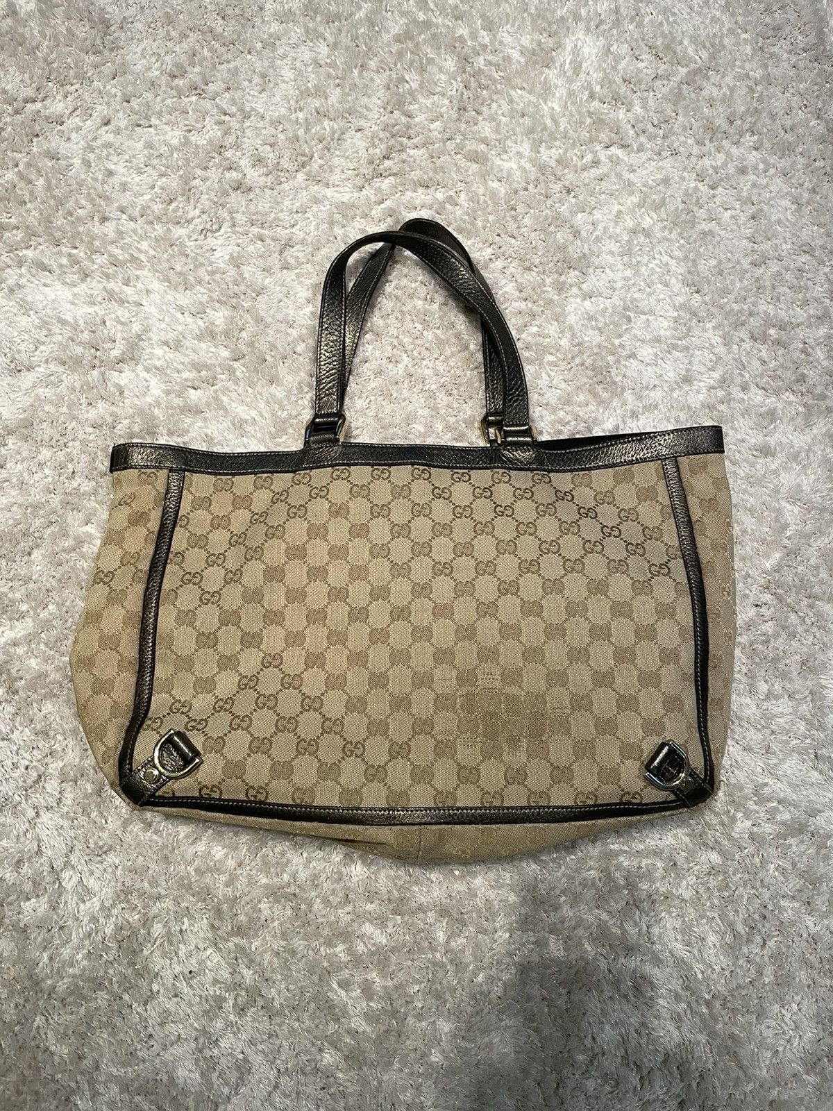 Gucci × Vintage 💎 Gucci Abbey Canvas D-Ring Monogram Vintage Handle Bag Size ONE SIZE - 2 Thumbnail