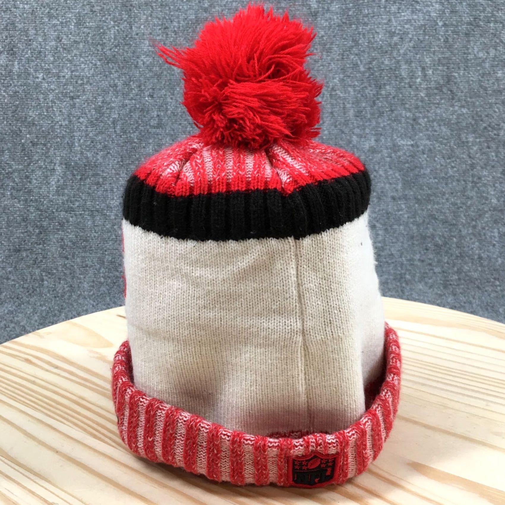 New Era San Francisco 49ers New Era NFL Pompom Beanie Hat Unisex White Red OS Acrylic Size ONE SIZE - 5 Thumbnail