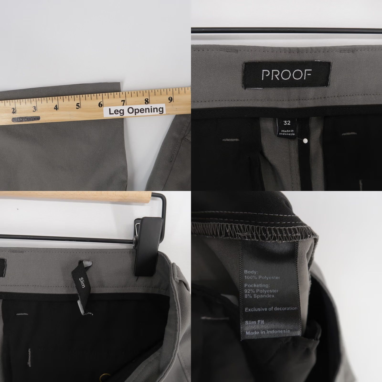 Vintage Proof Nomad Pants Mens 32 Gray Slim Fit Performance Chino Stretch Travel Size US 32 / EU 48 - 9 Thumbnail