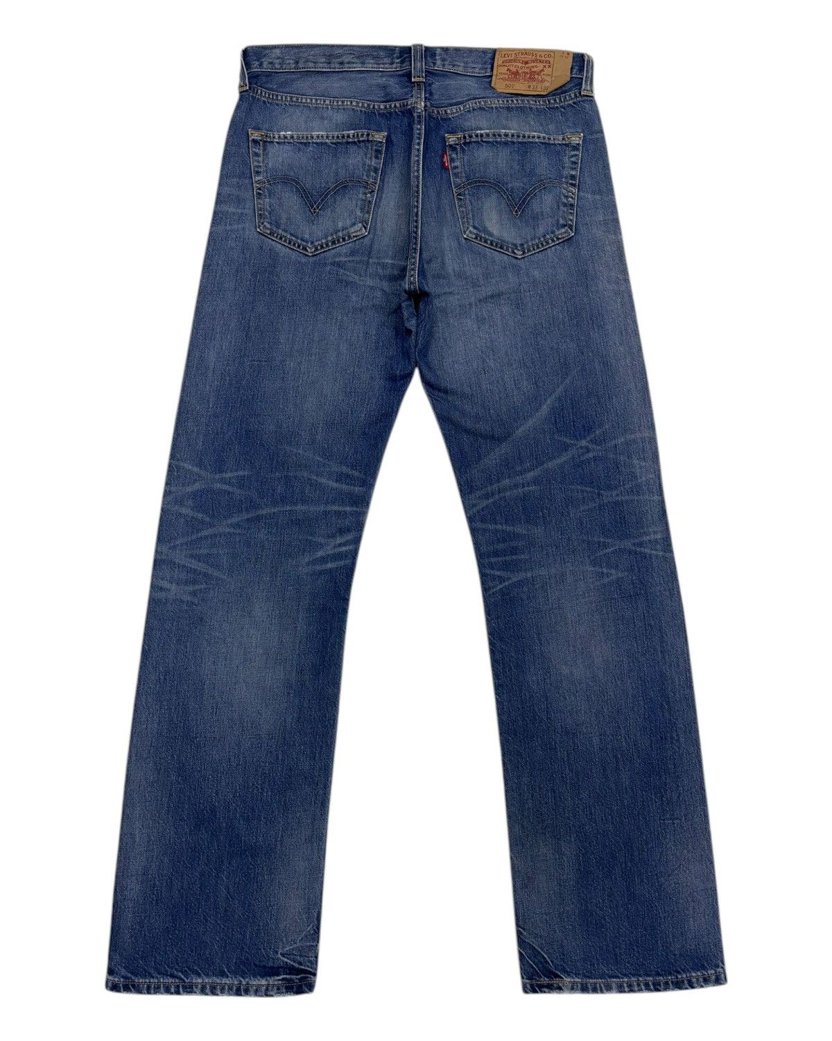 Levi's LEVIS 501 STRAIGHT LEG BUTTON FLY DISTRESSED DENIM JEANS Size US 34 / EU 50 - 8 Thumbnail