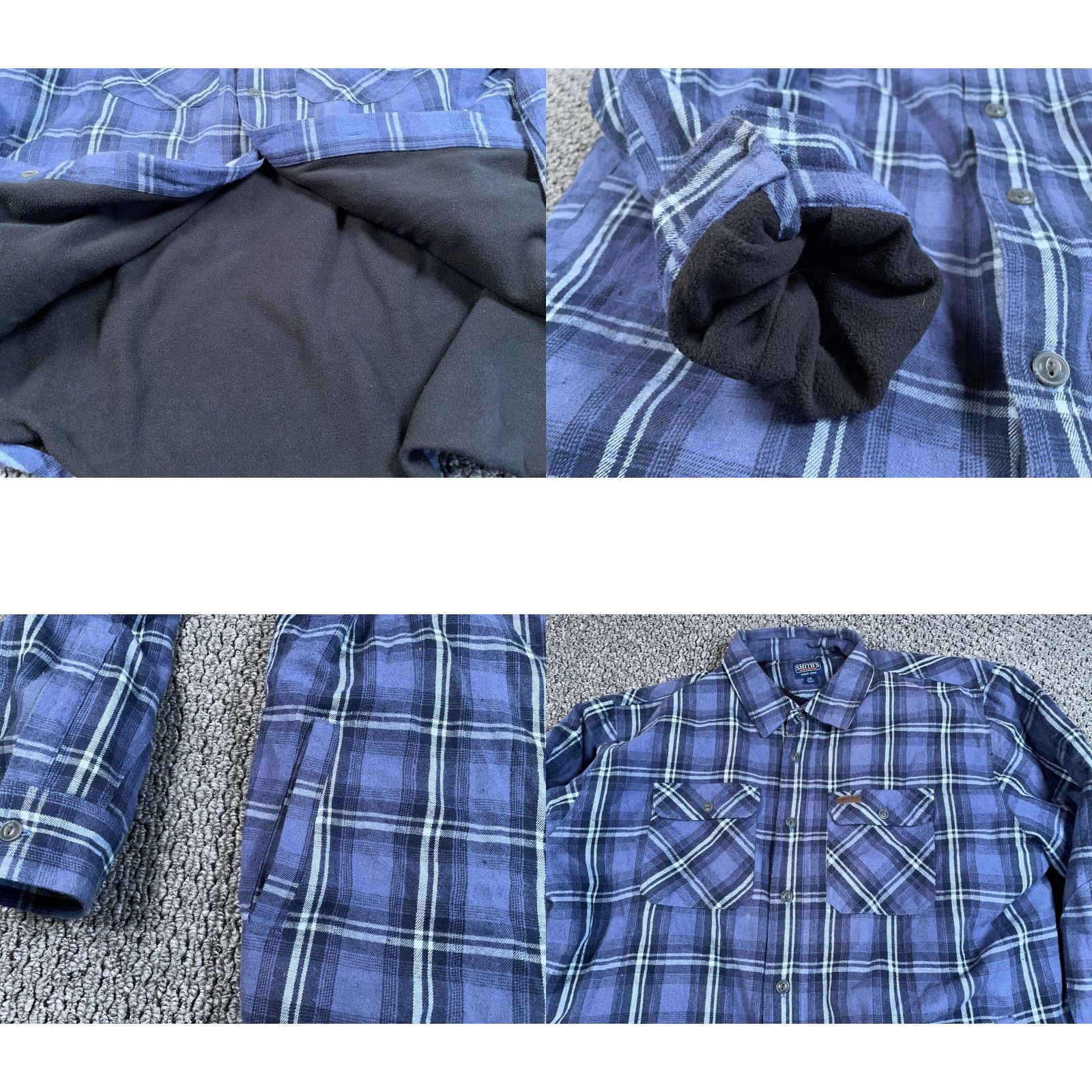 Vintage Workwear Fleece Lined Flannel Jacket Adult 2XL Blue Plaid Heavyweight Size US XXL / EU 58 / 5 - 9 Thumbnail