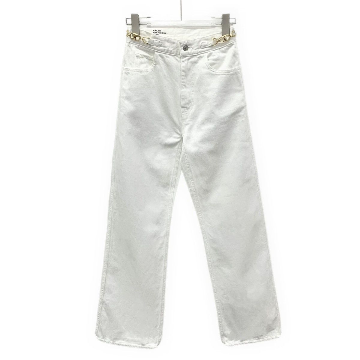 Celine Celine White Triomphe Chain Cotton Denim Casual Pants K26WX Size 25" / US 0 / IT 36 - 1 Thumbnail