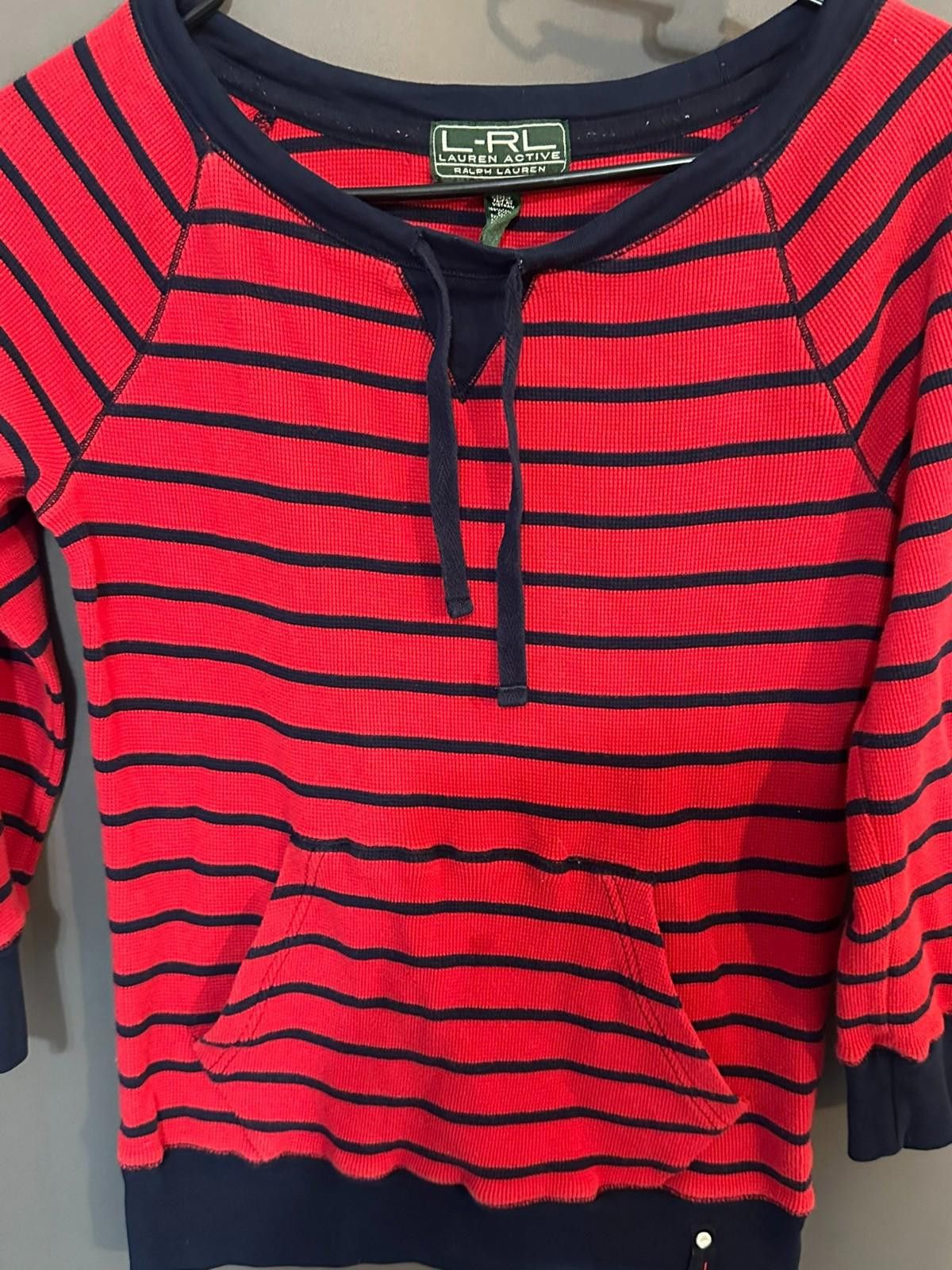 Designer Ralph Lauren Activewear S/P Red Navy Stripe-long sleeve Size S / US 4 / IT 40 - 3 Thumbnail