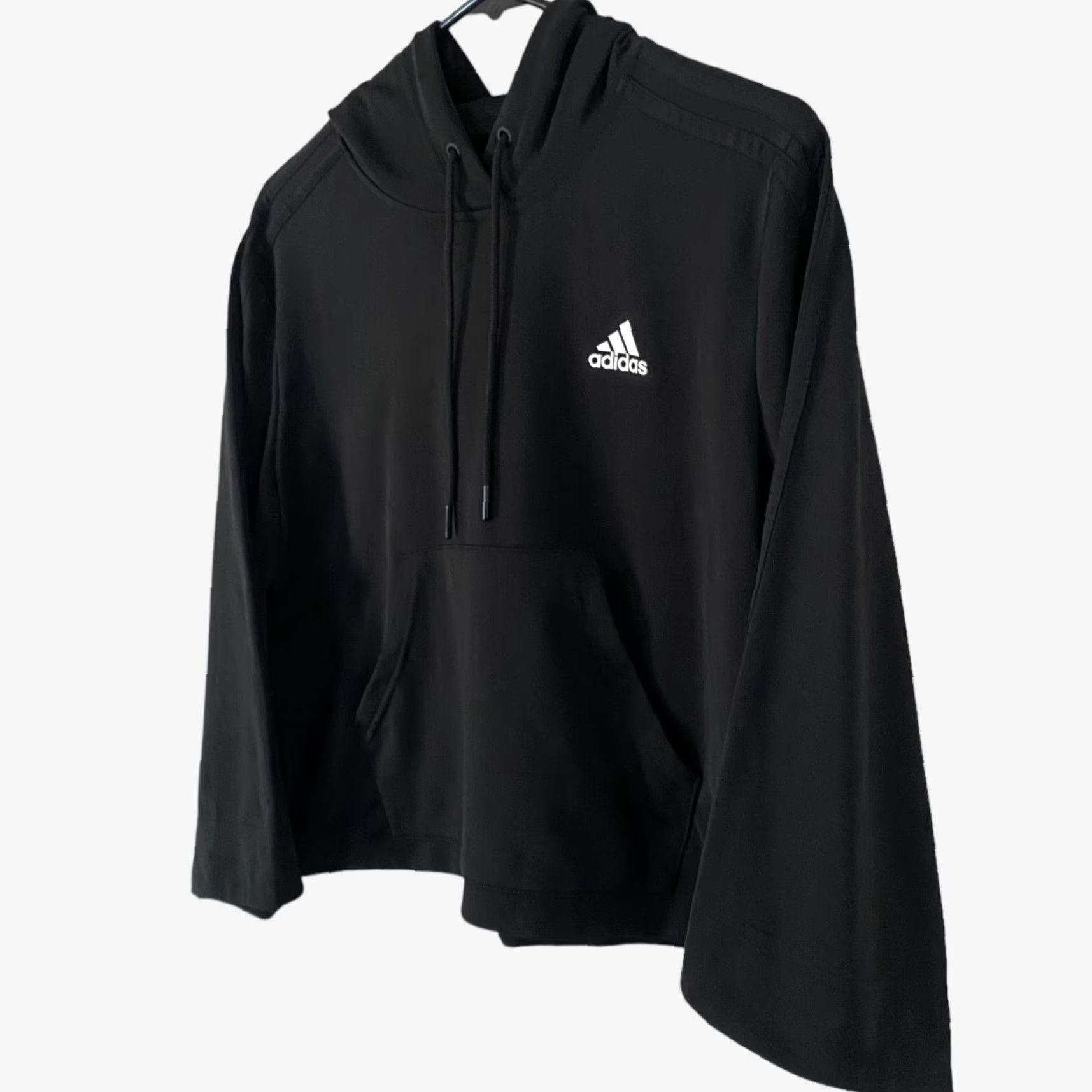 Adidas Adidas Adicolor Essential Crop Hoodie Sweatshirt Womens M Black Long Sleeve Hoodie Pockets Gym & Training Logo 3-Stripe Essentials Size M / US 6-8 / IT 42-44 - 3 Thumbnail