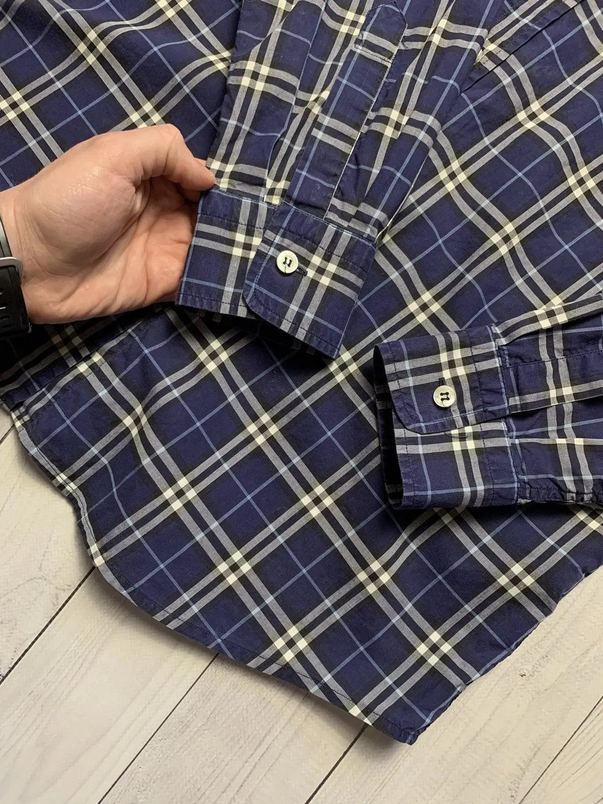 Burberry Vintage Burberry blue plaid shirt long sleeve women's rare Size XL / US 12-14 / IT 48-50 - 5 Thumbnail