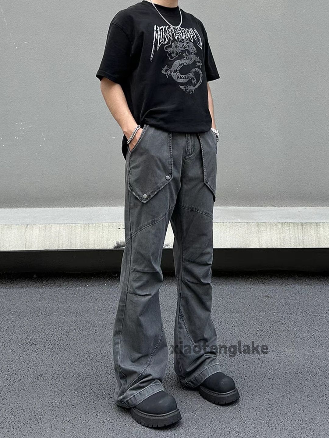 Designer × Japanese Brand × Vintage washed faded cleanfit patchwork yuppie flared pants Size US 28 / EU 44 - 6 Thumbnail