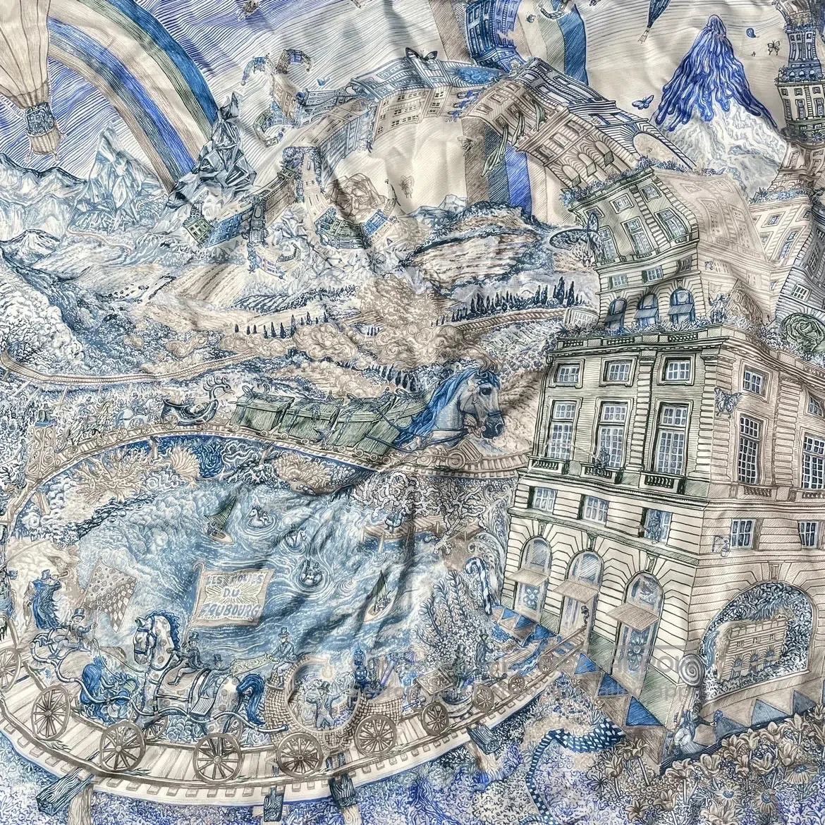 Hermes Hermes Silk Scarf 'Dreaming of Fortune' 100% Mulberry Silk Size ONE SIZE - 6 Thumbnail