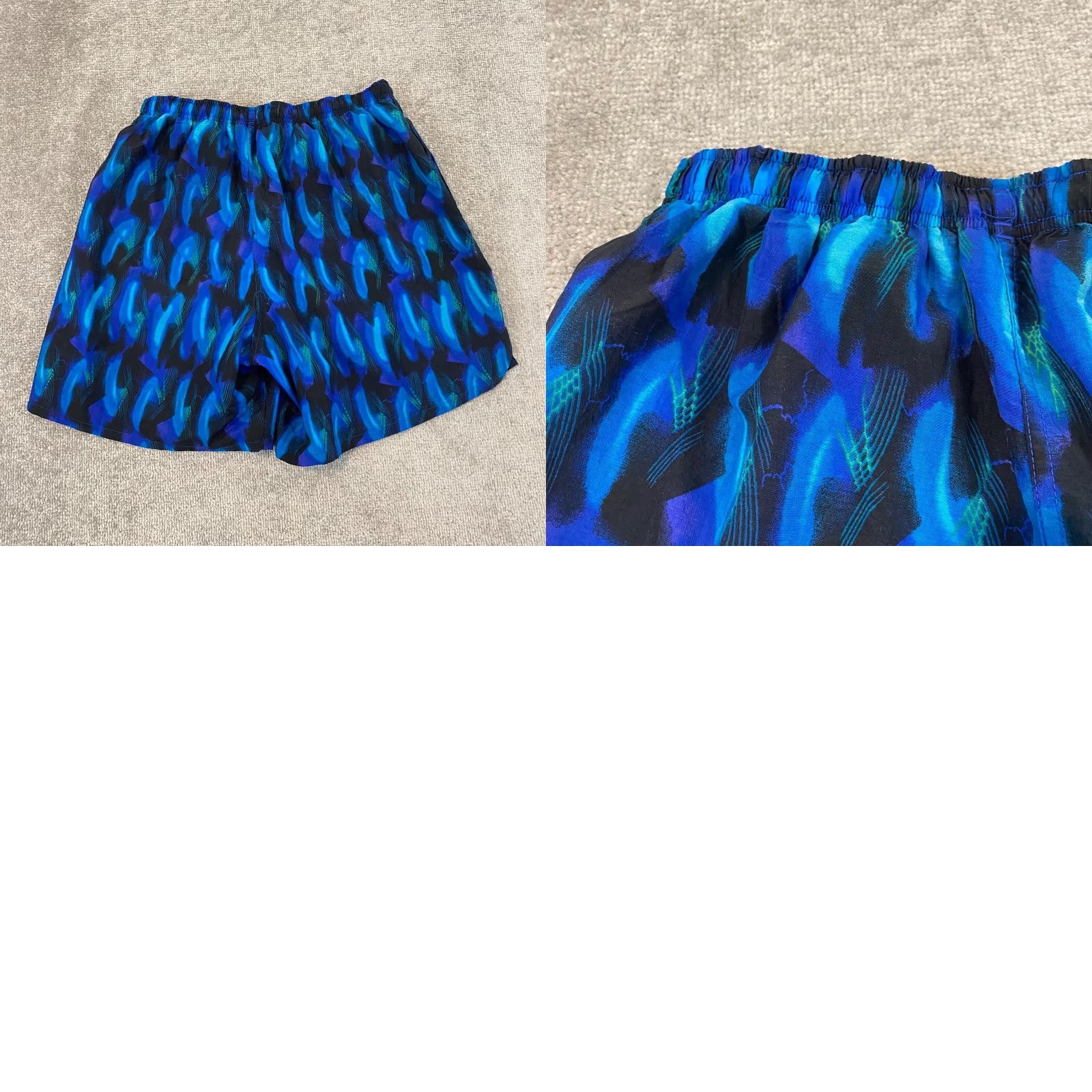 Speedo Speedo Men's Bottom Trunks 7" Lined Blue Geometric Beach Short 90s Size US 31 - 8 Thumbnail