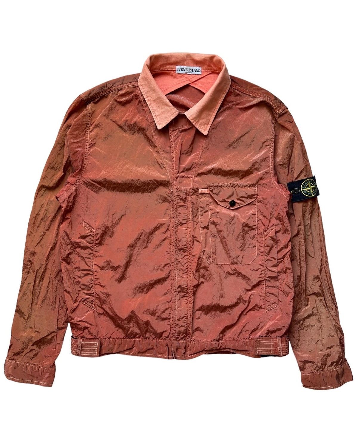 image of Stone Island Ss06 Nylon Metal Shimmer Jacket in Orange, Men's (Size XL)