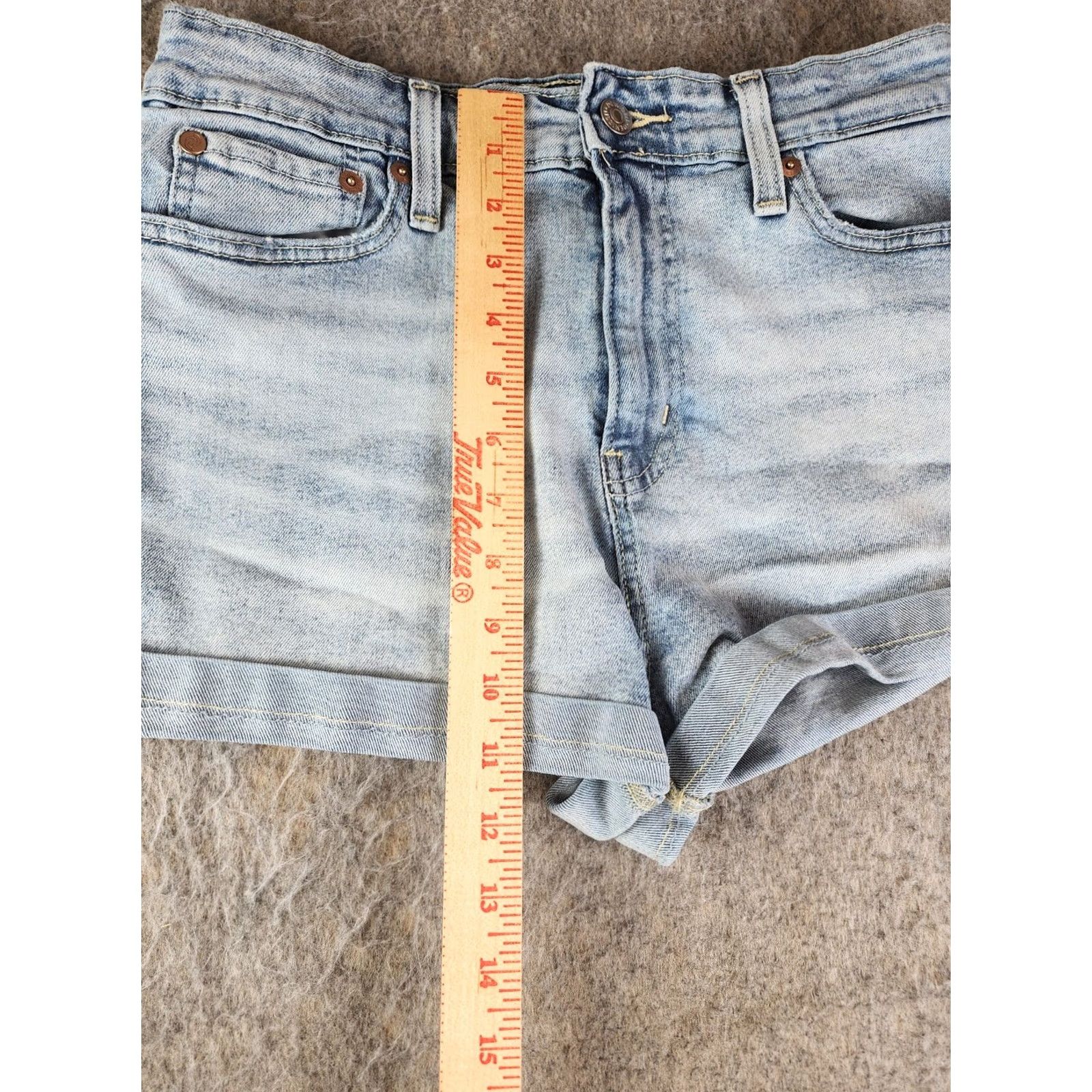 Levi's VINTAGE? No. Levi's Denizen? Levis Denizen Mom Jean Shorts Womens 29 Blue Denim Casual Grunge Faded Size 29" - 7 Thumbnail