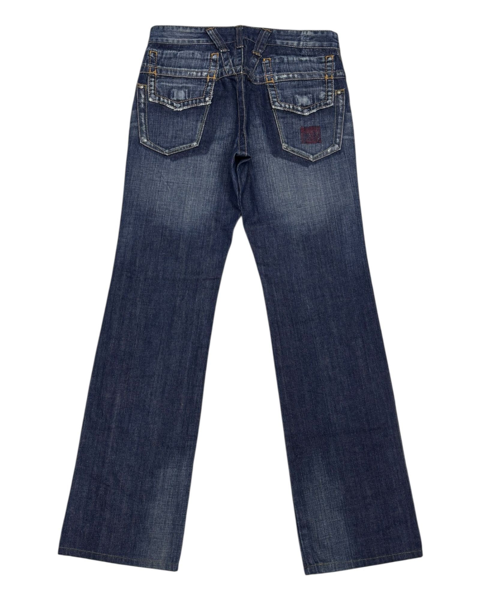 Marithe + Francois Girbaud MARITHE Francois GIRBAUD Straight Cut Distressed Denim Jean Size US 32 / EU 48 - 8 Thumbnail