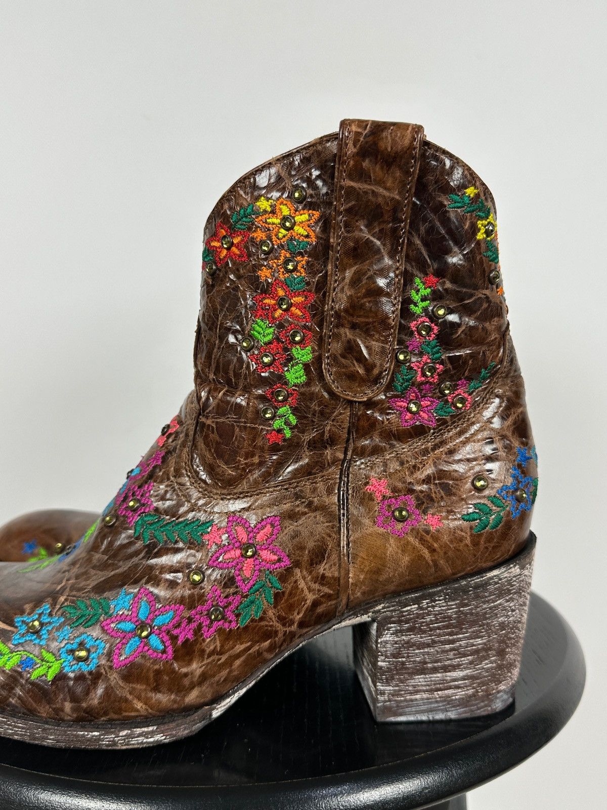Old Gringo Mexicana Old Gringo Sora Leather Cowboy Floral Ankle Boots Size US 9.5 / IT 39.5 - 16 Thumbnail