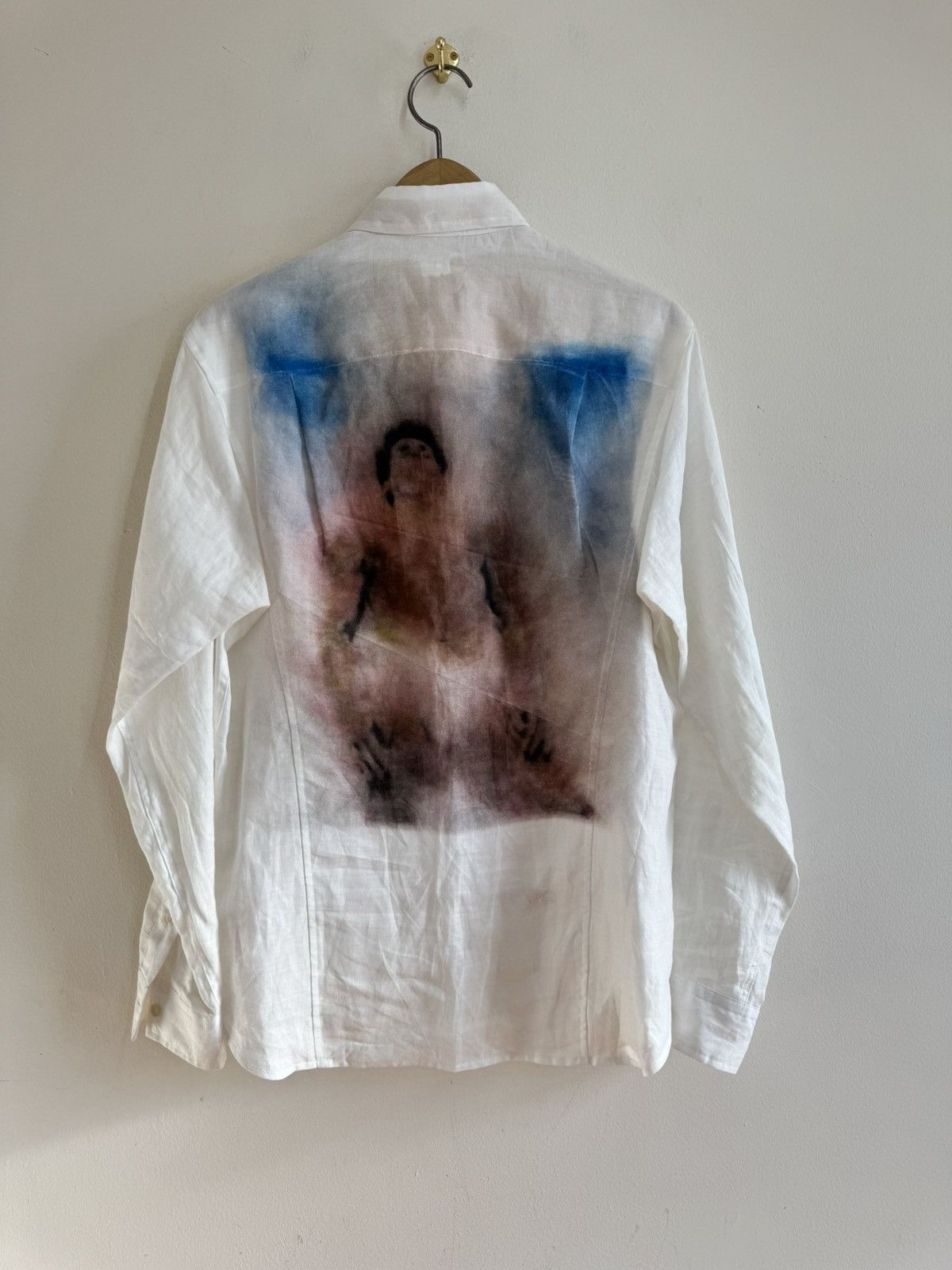 Outlier Outlier NYC Linen Shirt Custom Printed Sample White Size M Size US M / EU 48-50 / 2 - 4 Thumbnail
