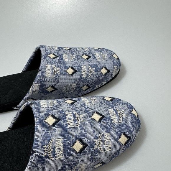 MCM MCM Vintage Monogram Print Slippers Blue S/M Size US 7 / EU 40 - 6 Thumbnail