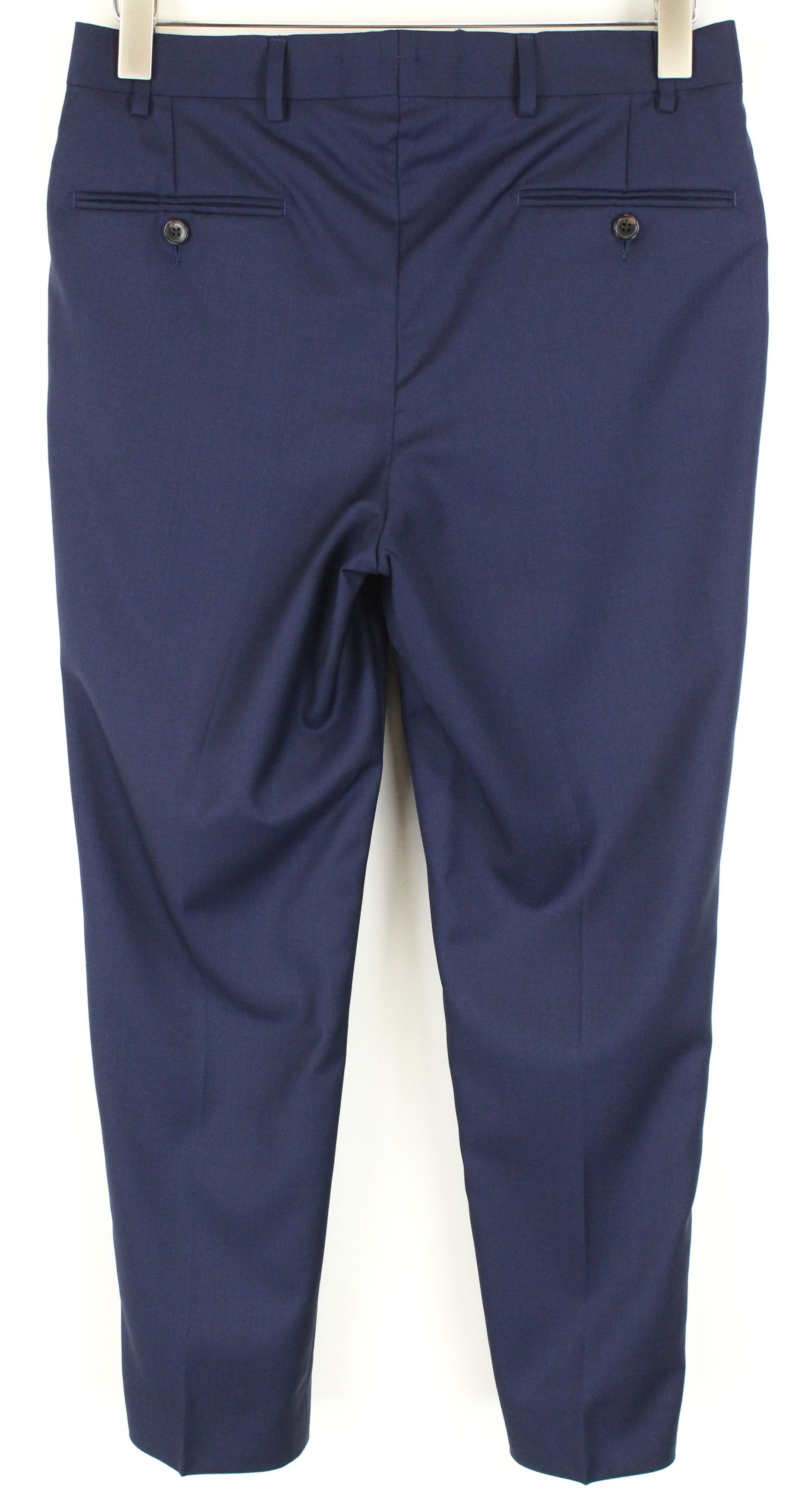 Suitsupply BRESCIA UK34S Blue Wool Pleated Trousers 55692 Size US 34 / EU 50 - 2 Thumbnail