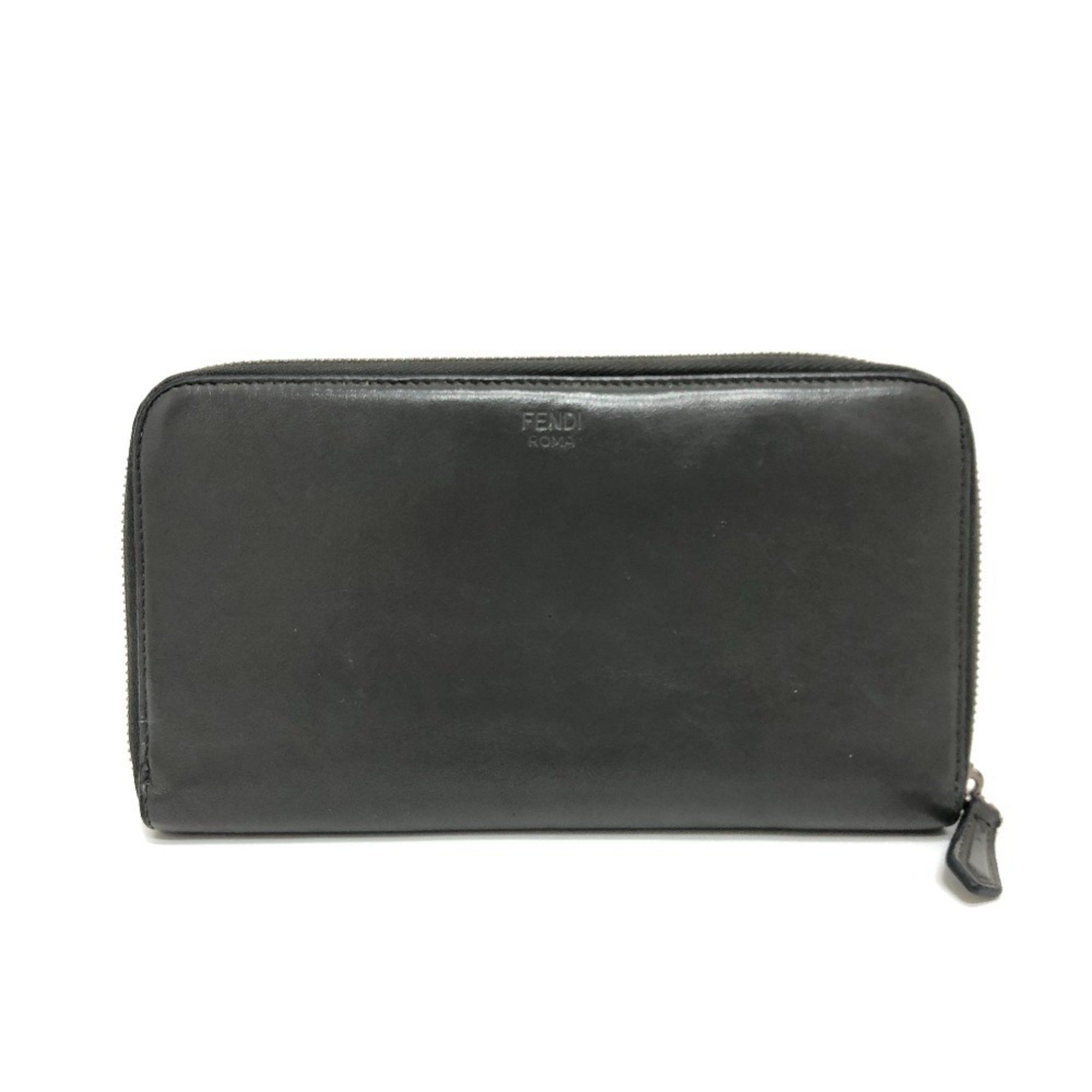 Fendi FENDI 7M0276 Zucca Pattern Travel Wallet Long Leather Women's Gray Size ONE SIZE - 1 Thumbnail