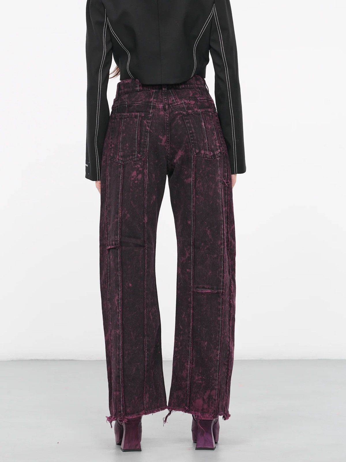 Acne Studios Overdyed Strip Patchwork Denim Jeans Size 26" / US 2 / IT 38 - 3 Thumbnail