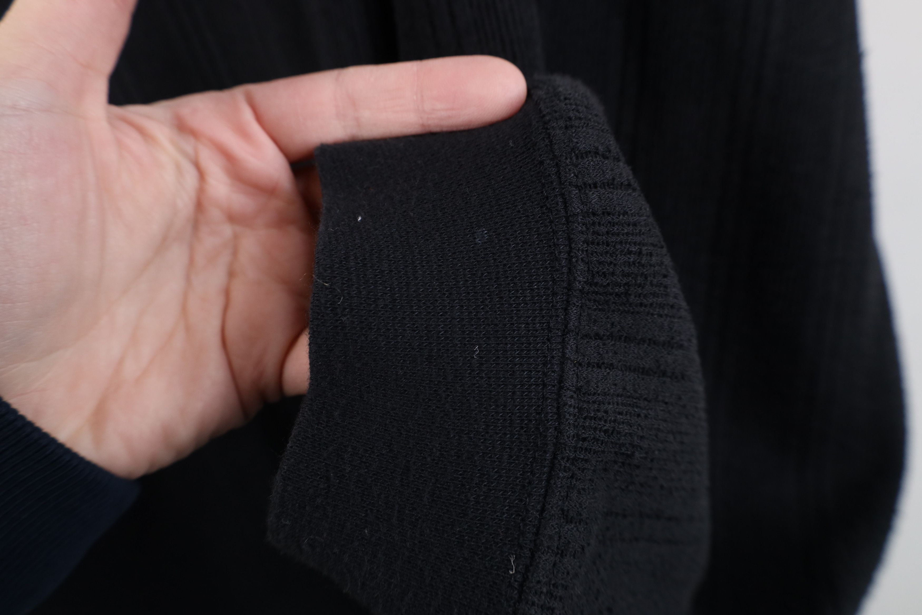 Vintage Vintage 90s Streetwear Ribbed Knit Long Sleeve Polo Black Size US XXL / EU 58 / 5 - 4 Thumbnail