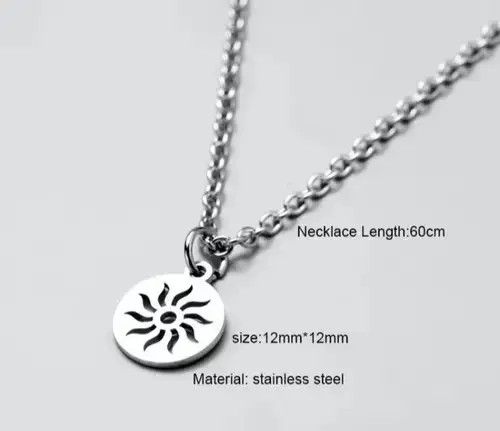 Jewelry Simple Long Chain Necklace + Sun Pendant Necklace Size ONE SIZE - 3 Thumbnail