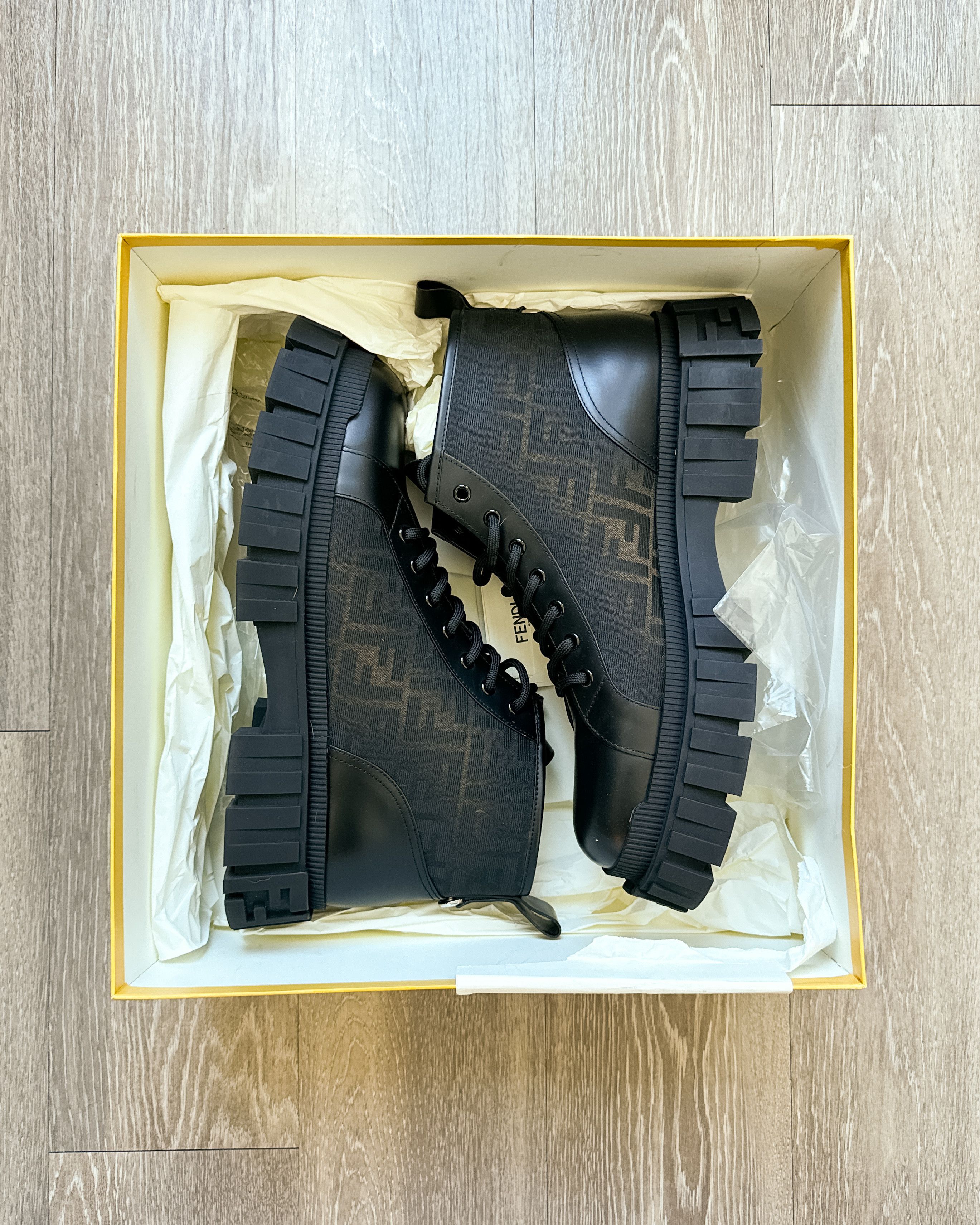 Fendi Fendi Force Biker Boots Men's 11 FF Canvas Monogram Black Size US 11 / EU 44 - 4 Thumbnail