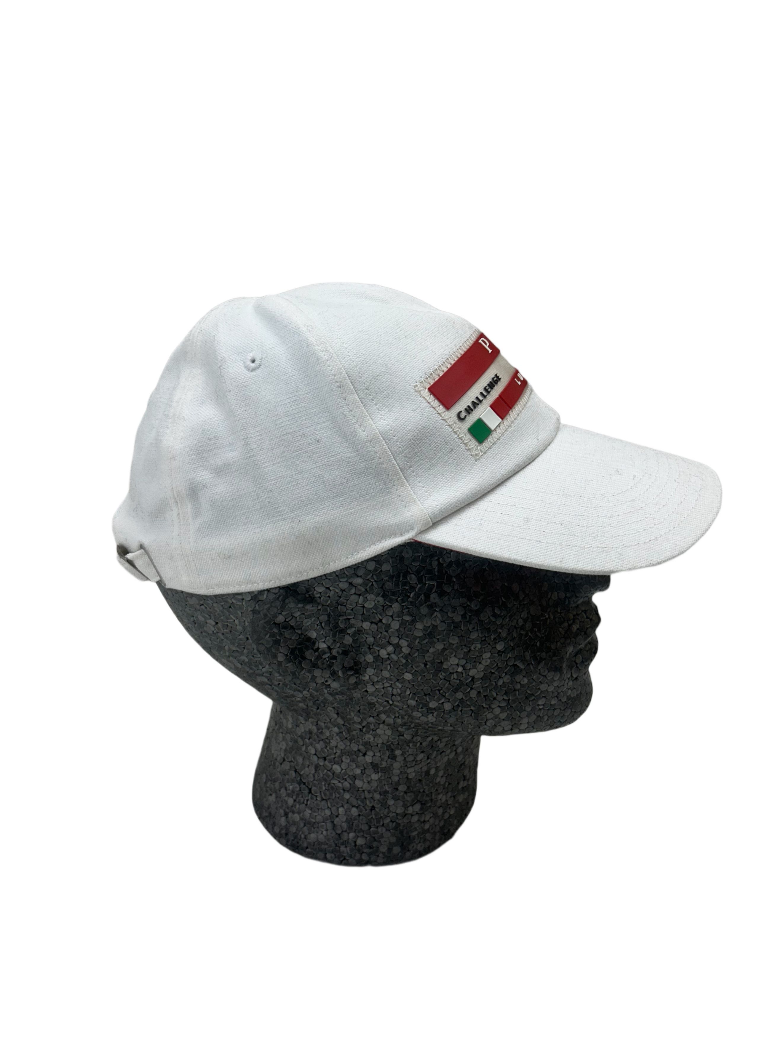 Prada Prada Linea Rossa White 'Luna Rossa' Hat With Logo On Crown Size 32 - 2 Thumbnail